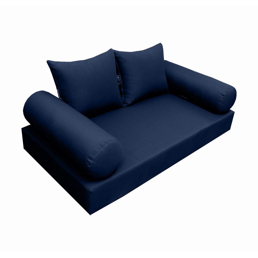 Prolinemax 5-Piece Knife Edge Outdoor Daybed Mattress Cushion & Bolster Pillow Set - Full Size AD101 - Perfect for Patio, Poolside & Garden Lounging