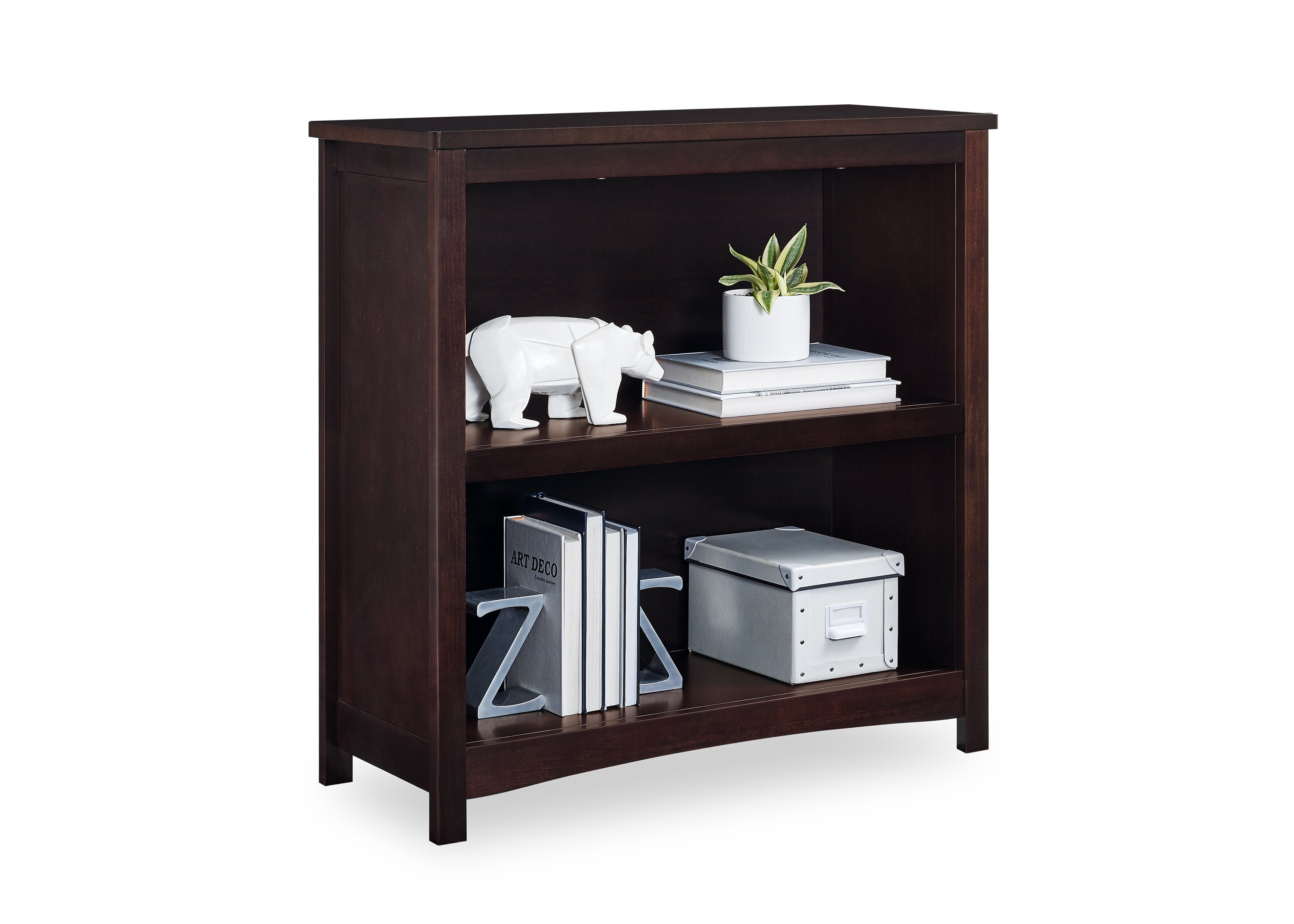 Universal 2 Shelf Bookcase - Sturdy Wooden Storage Shelf for Books, Decor & Essentials | Perfect for Living Room, Bedroom or Office Organization