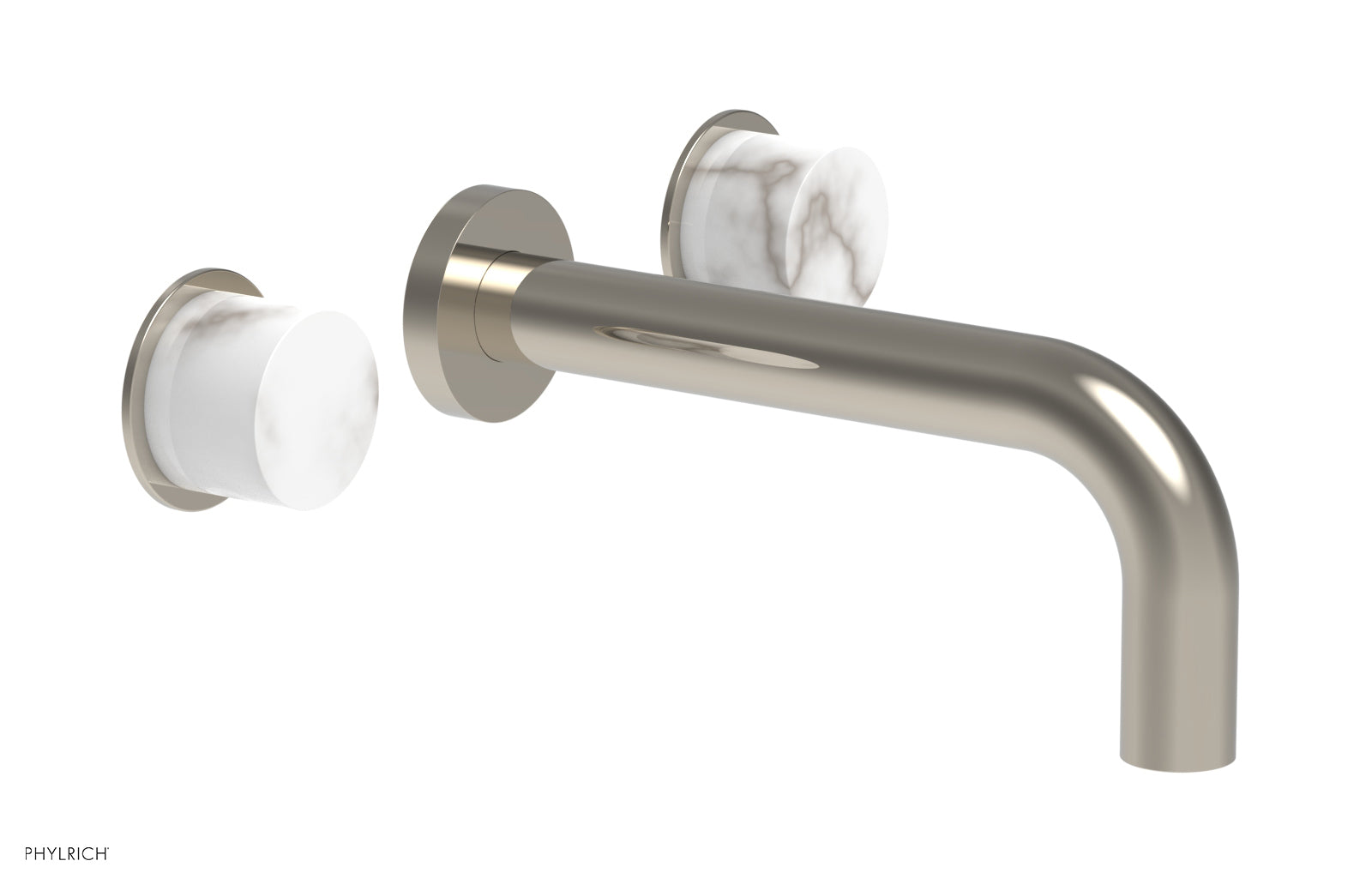 Premium White Marble Wall-Mounted Lavatory Sink Set - Modern Bathroom Vanity with Faucet for Small Spaces, Powder Rooms & Guest Baths