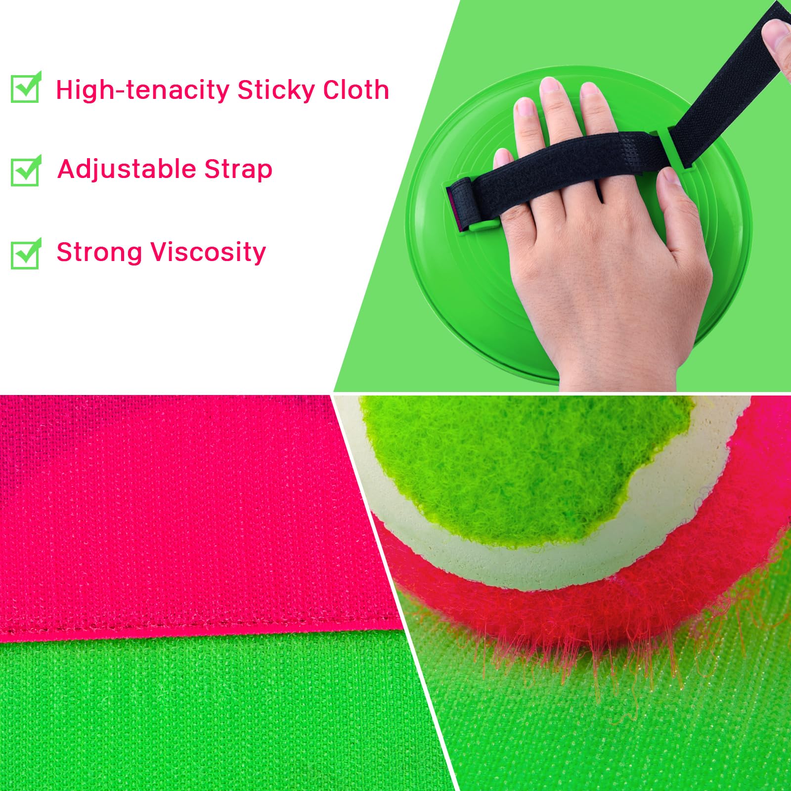 Morcheiong Toss and Catch Ball Game Set - 4/6 Paddles, 4 Balls & Storage Bag - Outdoor Beach Toys for Kids & Family Fun - Perfect for Backyard, Park, Beach and Picnic Activities