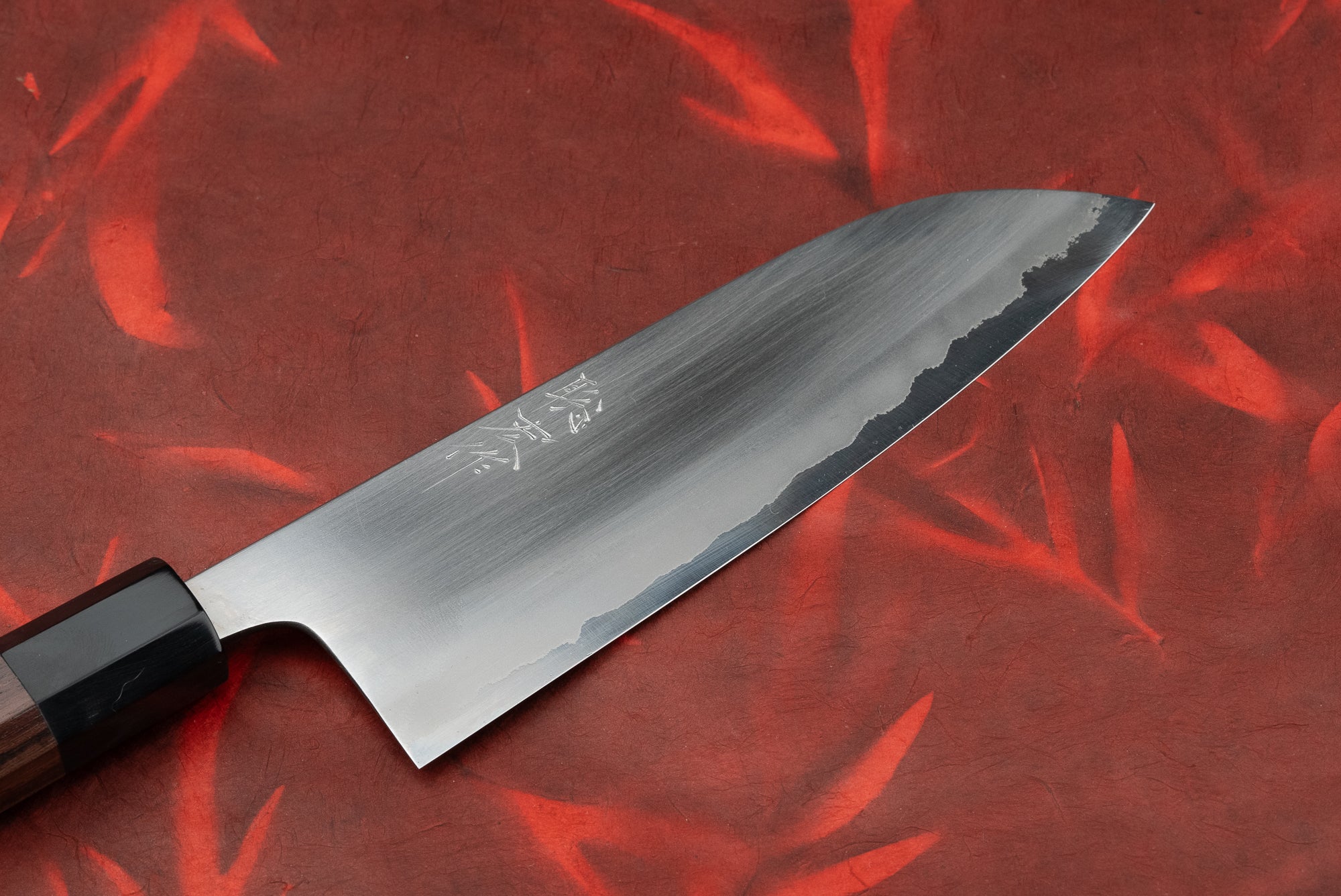 Premium Toshihiro Wakui Shirogami #2 Stainless Clad Migaki Santoku Knife 165mm (6.5