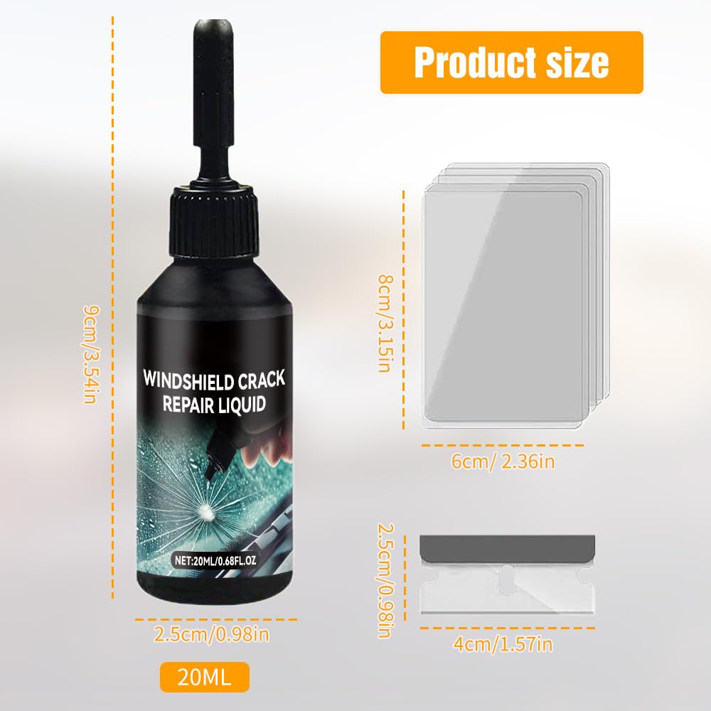 2025 Premium Windshield Crack Repair Kit - 2 Sets, Fast-Acting Glass Repair Fluid for Cars & Trucks, DIY Automotive Windscreen Fix Tool - Perfect for Road Trips, Daily Commutes & Emergency Repairs
