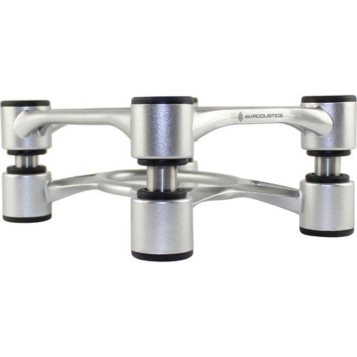 IsoAcoustics Aperta 200 Aluminum Speaker Isolation Stands (Silver, Pair) - Studio Monitor Isolation for Professional Audio & Home Theater Setup