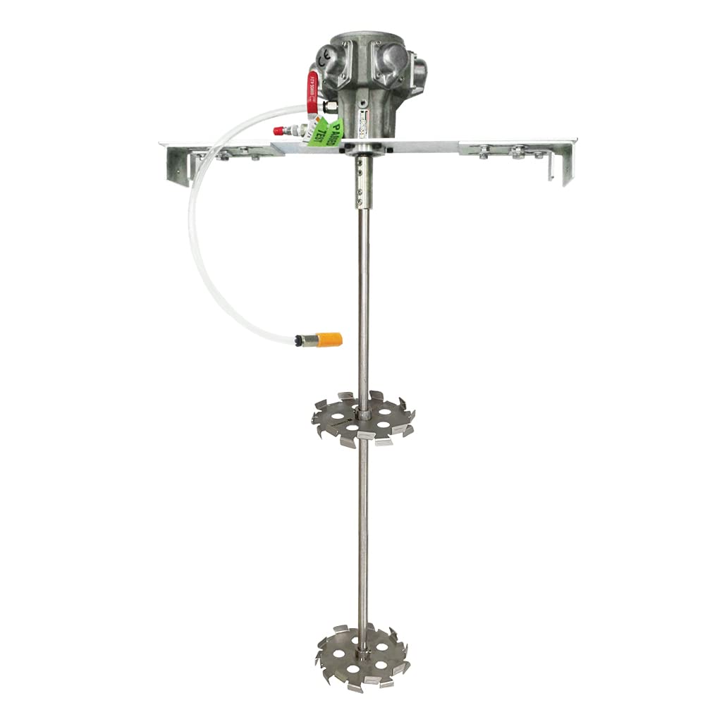 COSMOSTAR 1/2HP 55 Gallon Pneumatic Paint Mixer - Adjustable Drum Bucket Agitator with Air-Powered Bracket for Industrial Paint Stirring | Perfect for Paint Shops, Auto Body Repair & Large-Scale Painting Projects