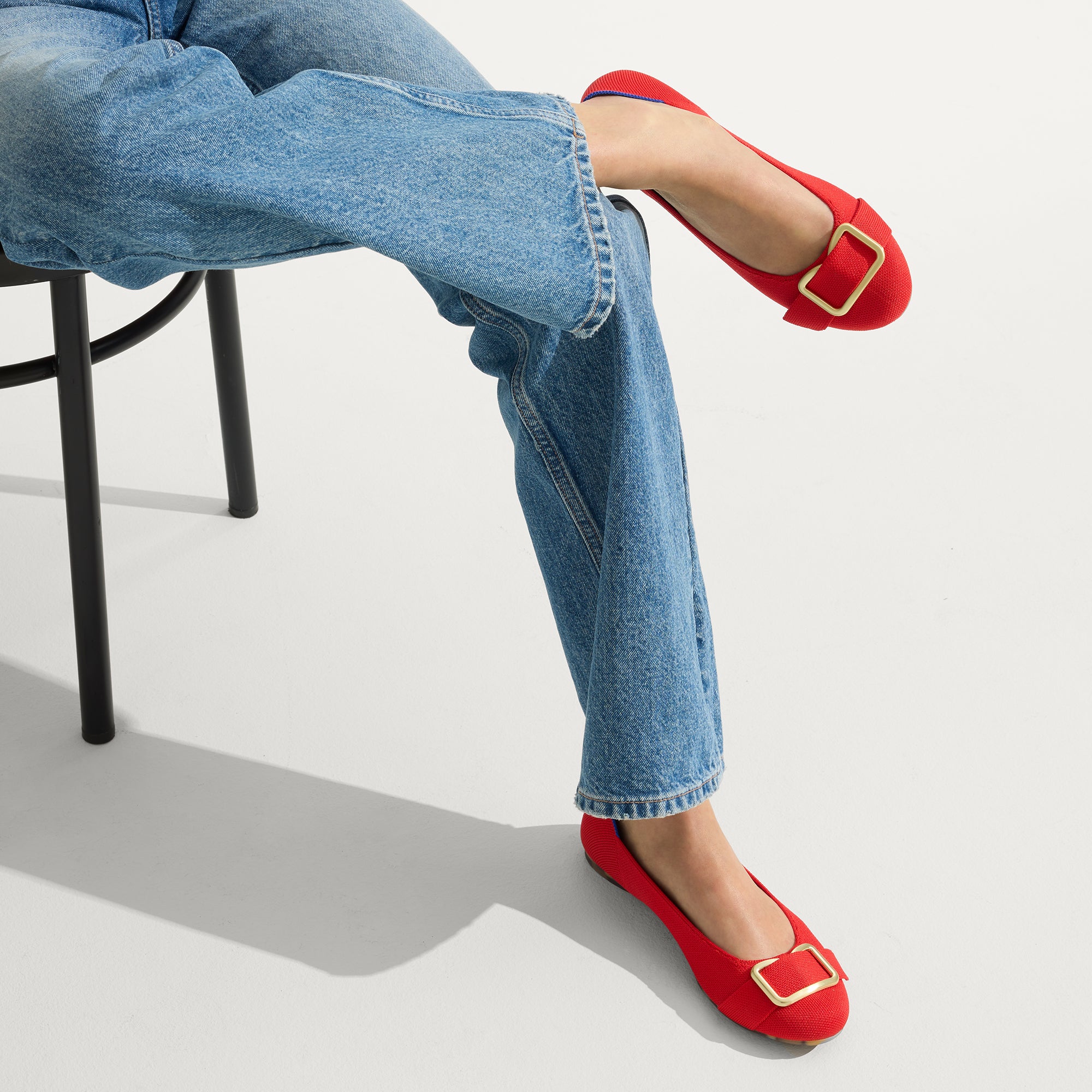 Emblem Ballet Flats for Women - Comfortable Cardinal Red Slip-On Shoes | Perfect for Work, Casual Outfits & Travel
