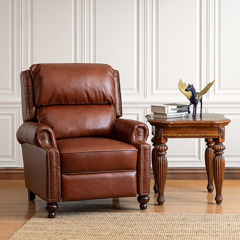 Mid Century Modern Genuine Leather Recliner Chair - Consuela Handcrafted Lounge Chair for Living Room, Office & Home Theater