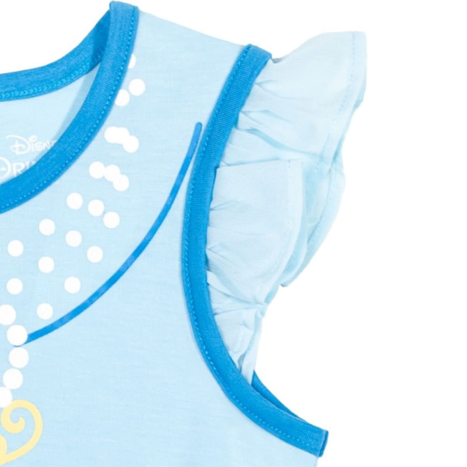 Disney Princess Girls Romper with Skirt Overlay - Cute Toddler to Big Kid Outfit for Birthday, Party & Dress Up Play