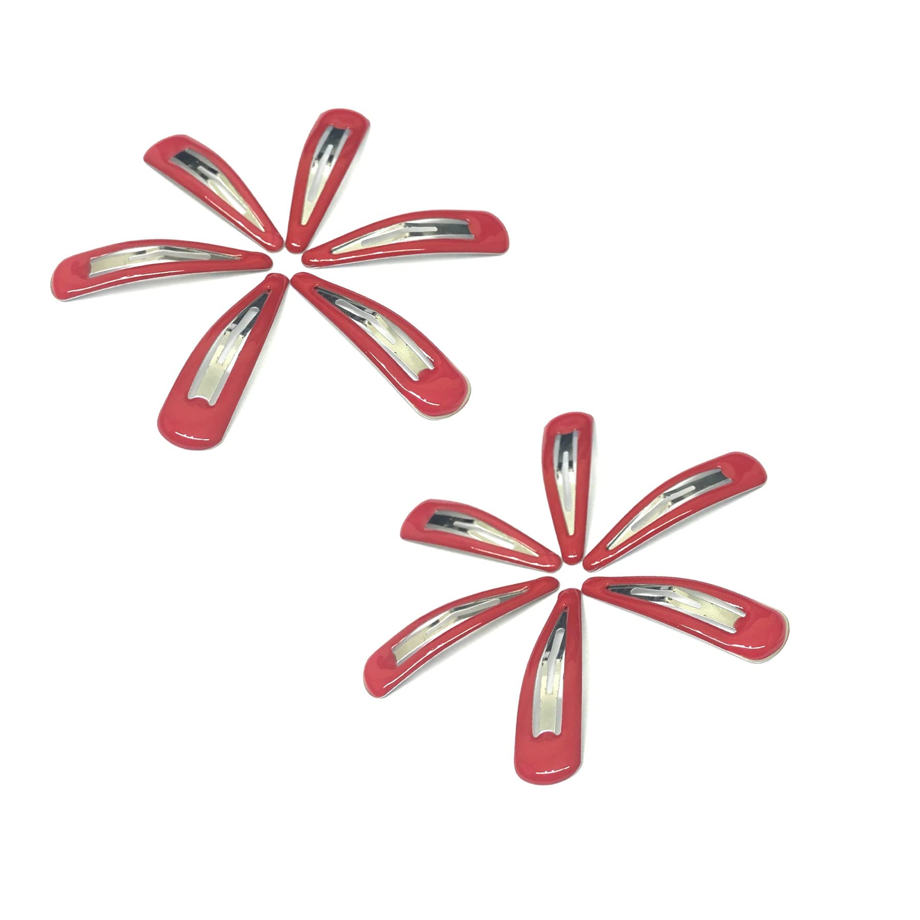 12pcs Women's Snap Hair Clips - 5cm Long Bendy Hair Accessories for Girls & Women (Red) - Perfect for Sleep, Styling & Everyday Use