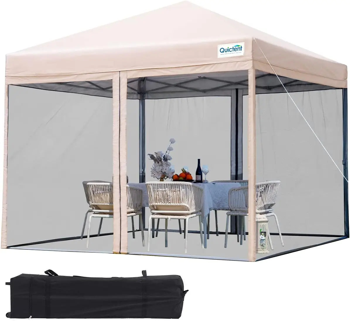10' x 10' Pop Up Canopy Tent with Removable Sidewalls & Netting - Perfect for Outdoor Events, Camping, Beach Parties, and Backyard Gatherings