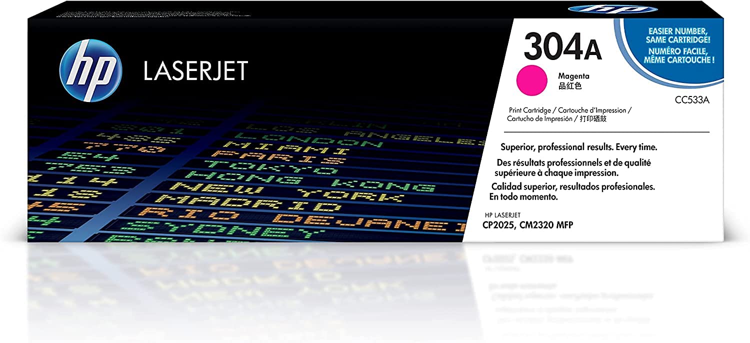 Original HP 304A Magenta Toner Cartridge - Compatible with HP Color LaserJet CM2320 MFP & CP2025 Series (CC533A) | High-Quality Printing for Office Documents, Flyers & Marketing Materials