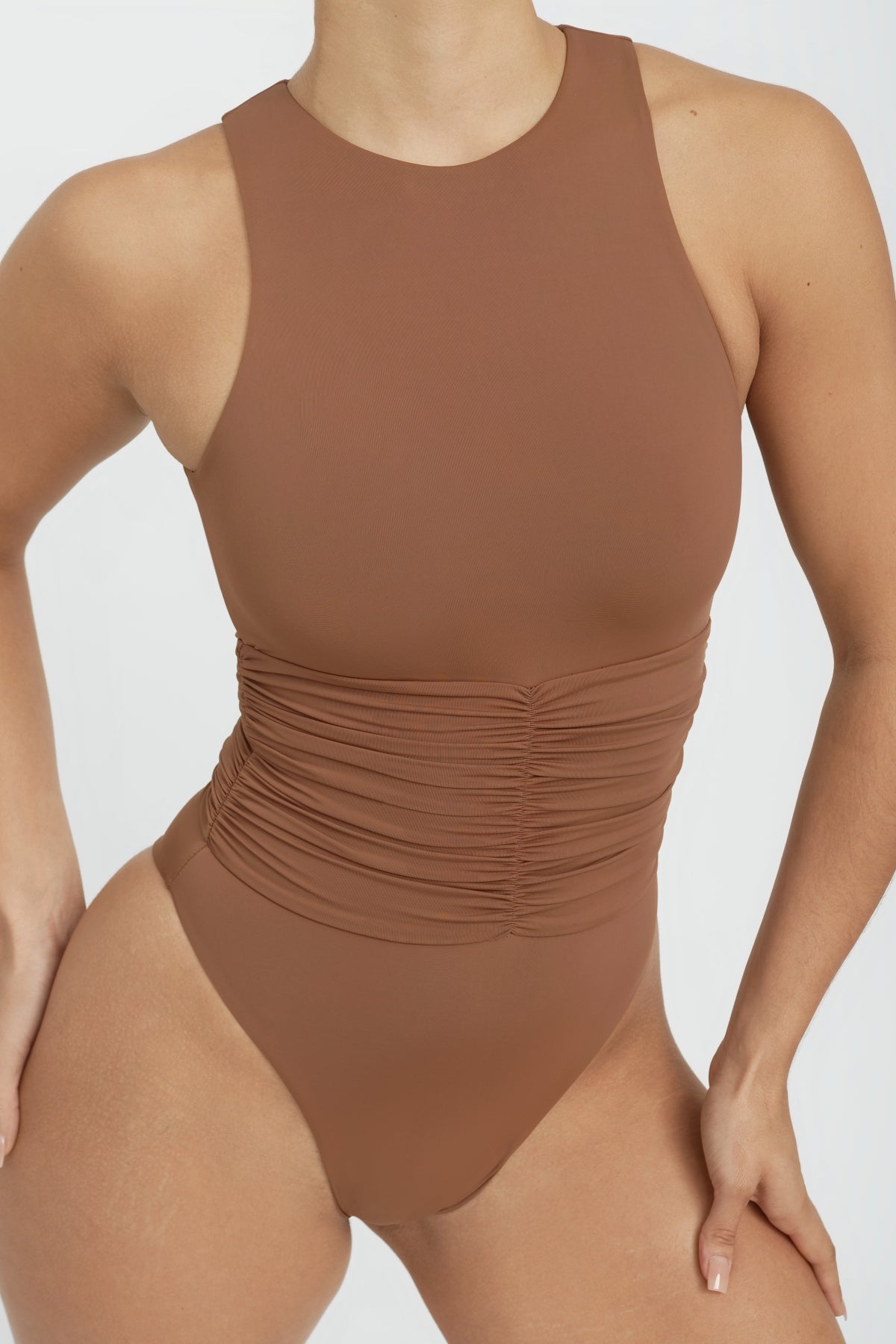 Jace One Piece Swimsuit - Moderate Coverage Brown Sugar Bikini for Women | Perfect for Beach Vacations, Pool Parties & Summer Getaways