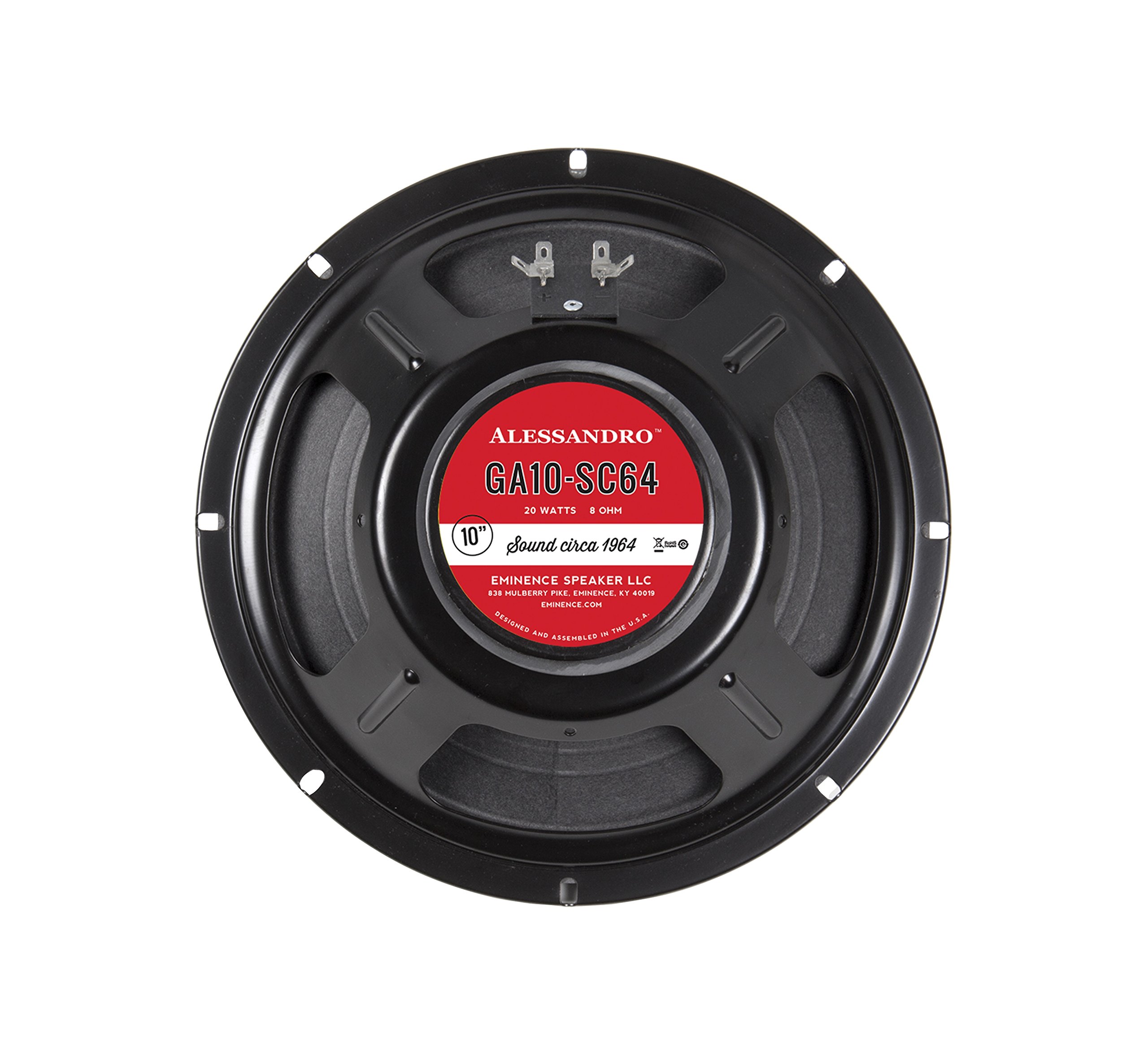 Eminence GA10-SC64 10-Inch George Alessandro Guitar Speaker - 20W 8 Ohm for Blues, Rock & Vintage Tone - Perfect for Stage Performances & Studio Recording