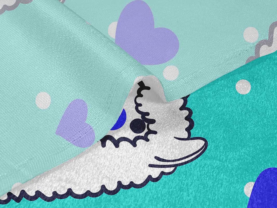 Velvet Turquoise Green Fabric for Sewing - 58 Inch Wide Printed Craft Fabric by The Yard | Soft Sheep Nursery Decor Material for DIY Projects, Quilting & Home Decoration