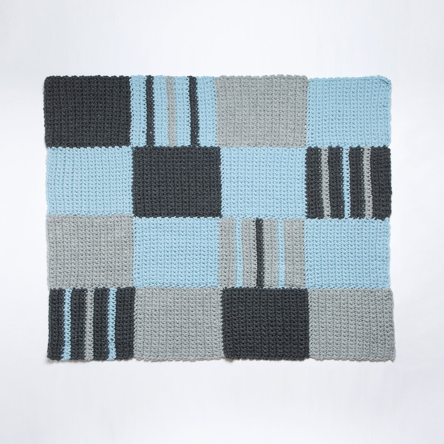 Chequered Blanket Crochet Kit for Beginners - Complete DIY Crochet Starter Set with Easy Patterns & Tools - Perfect for Home Decor, Gifts & Cozy Winter Nights