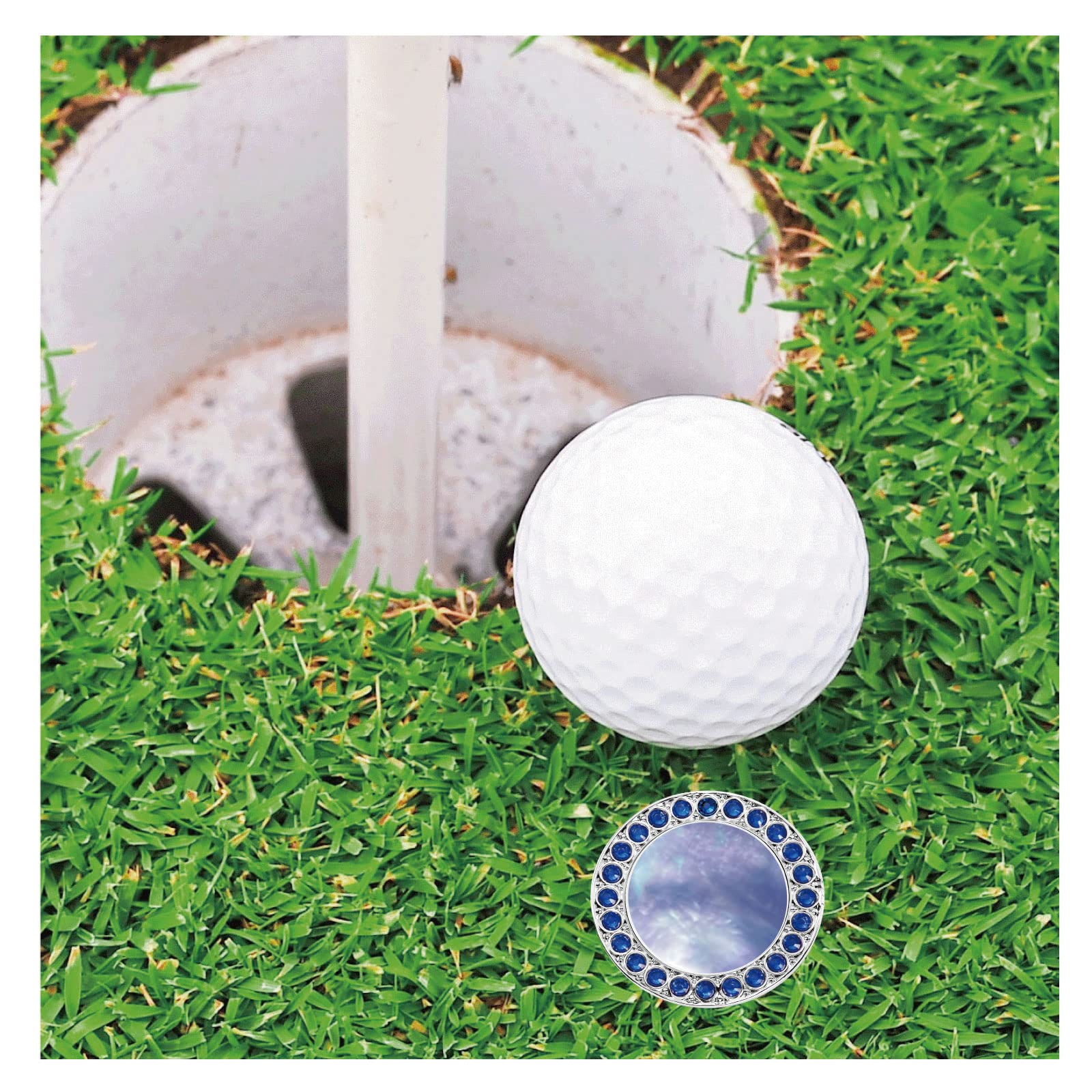 Premium Golf Ball Marker Hat Clip with Pearl Crystal - Stylish Golf Accessories & Unique Golf Gifts for Women - Perfect for On-Course Marking & Fashionable Golf Outfits