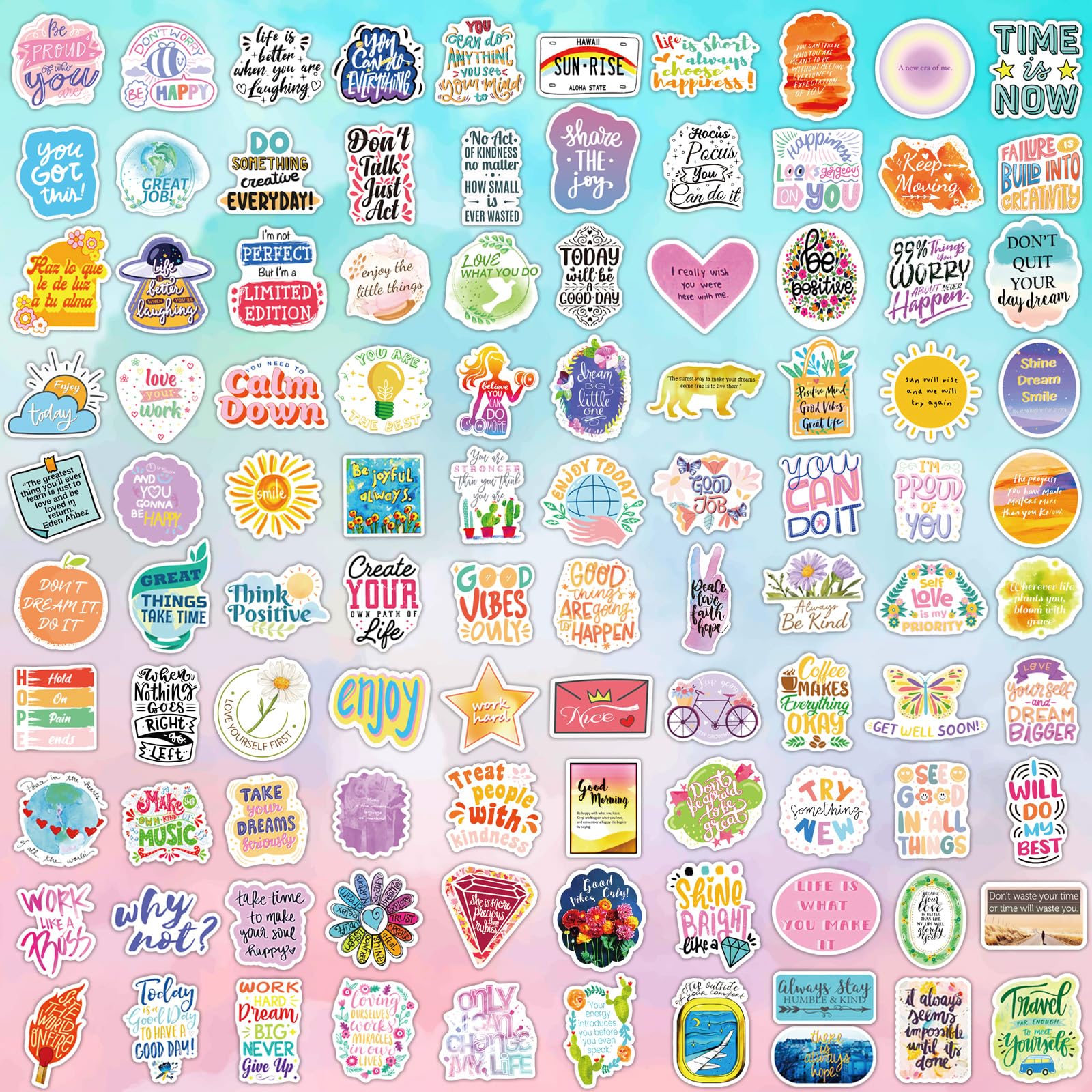 400 PCS Inspirational Motivational Vinyl Stickers - Positive Quote Stickers for Adults & Kids - Waterproof Decals for Laptops, Water Bottles, Journals, Scrapbooks (WM017) - Perfect for School, Office, DIY Crafts & Personalizing Belongings