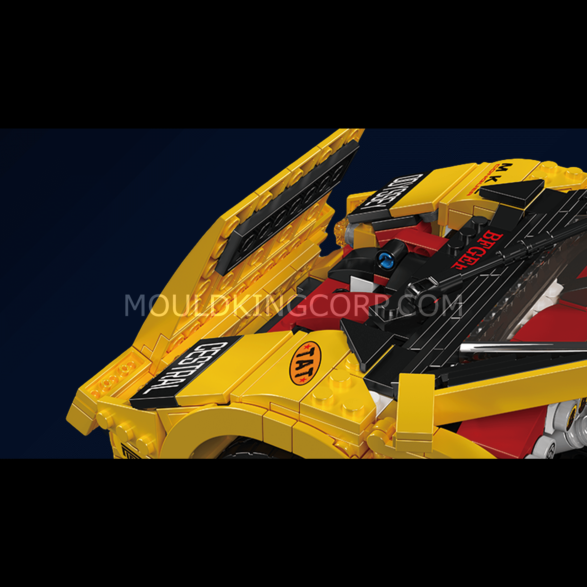 Mould King 13194 Remote Control Car Model Kit - 80s Italian Lamborghini Countach Replica | 1,384 PCS Building Blocks for Adults & Teens | Perfect for Collectors, DIY Enthusiasts & Home Decoration