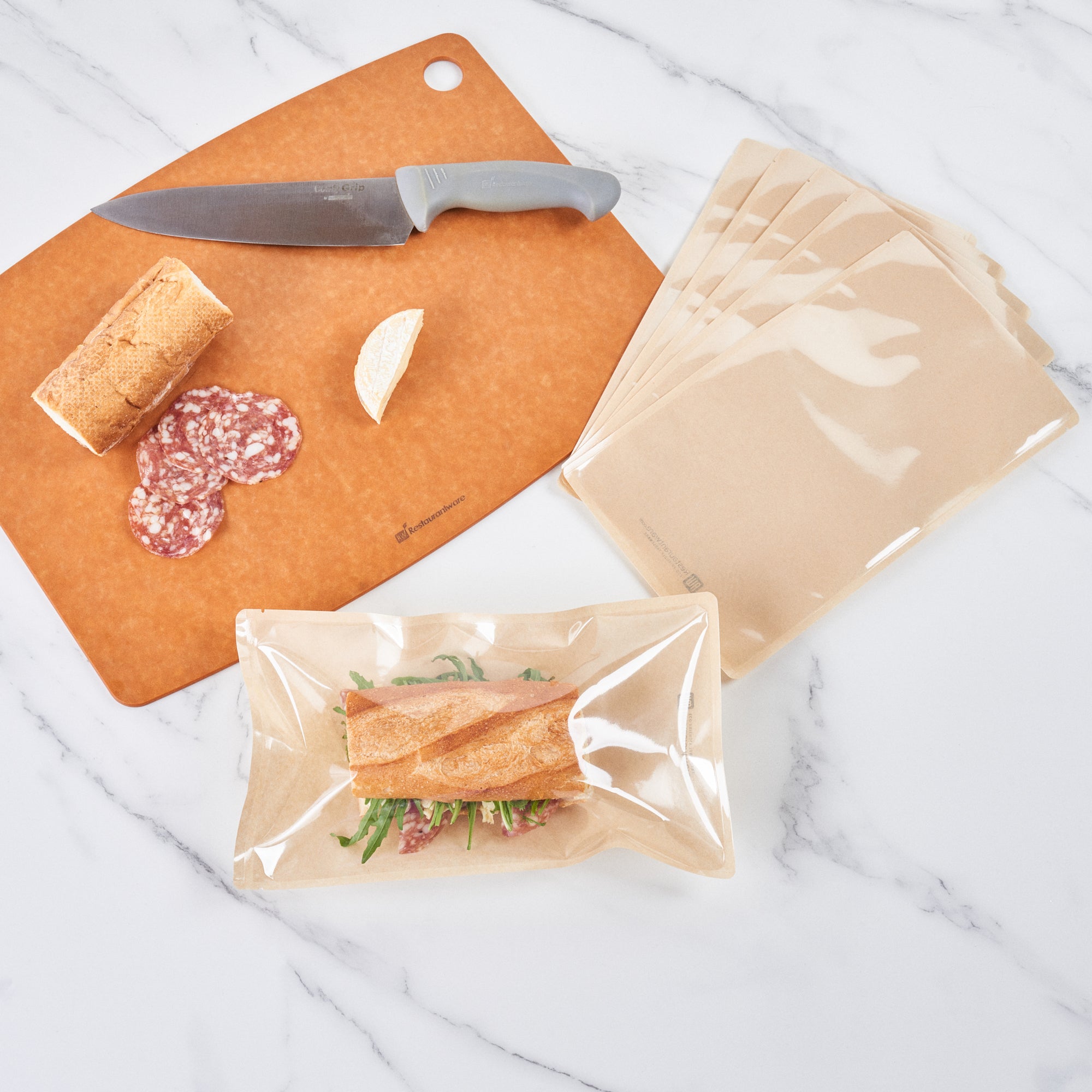 Eco-Friendly Kraft Plastic Sandwich Bags - Large Heat Sealable Food Storage (11.5