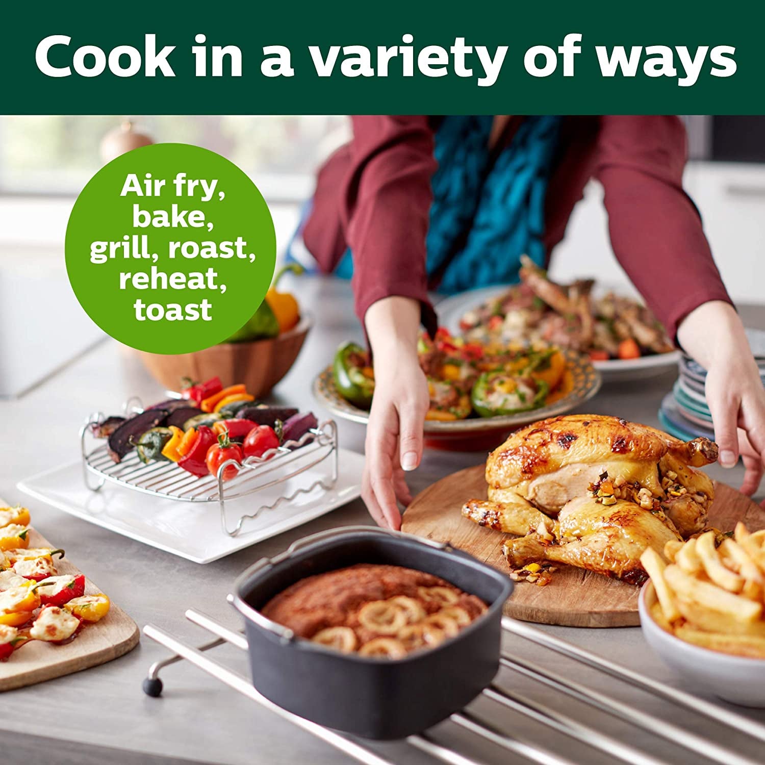 PHILIPS Digital XXL Twin TurboStar 1.4kg Air Fryer HD9650/96 - Certified Refurbished with Manufacturer Warranty | Perfect for Family Cooking, Healthy Meals & Quick Snacks