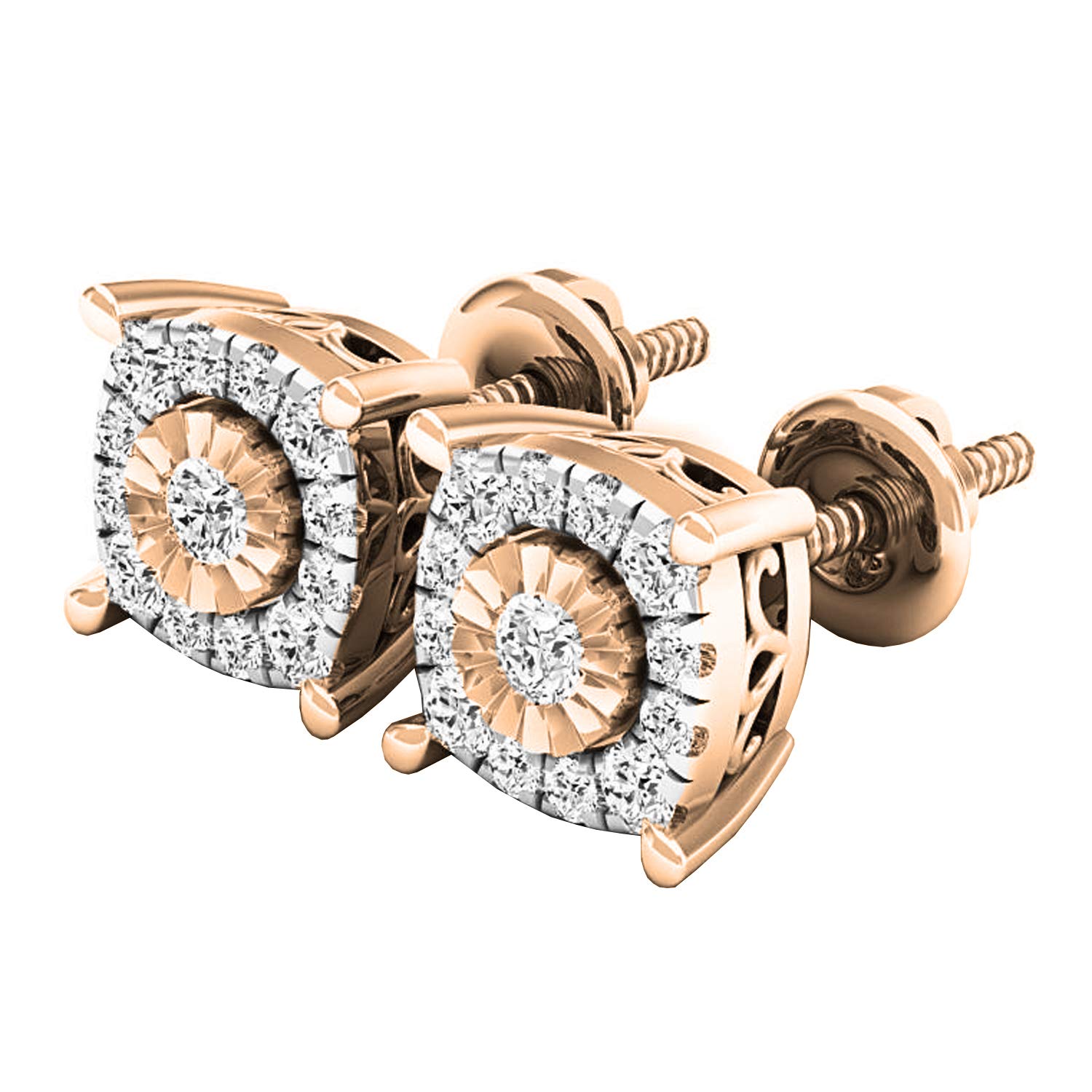 0.30 Carat Round White Diamond Stud Earrings for Women - 18K Solid Gold Dazzlingrock Collection | Perfect for Weddings, Anniversaries & Special Occasions