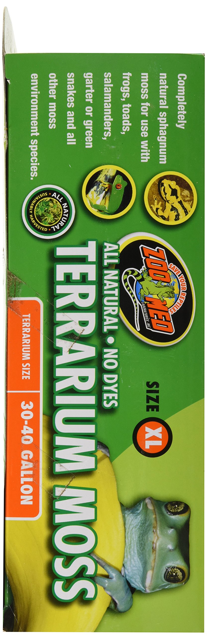 Premium Zoo Med Terrarium Moss - Natural Moisture Retention for 30-40 Gallon Reptile & Amphibian Habitats - Ideal for Tropical Terrariums, Vivariums & Bioactive Setups
