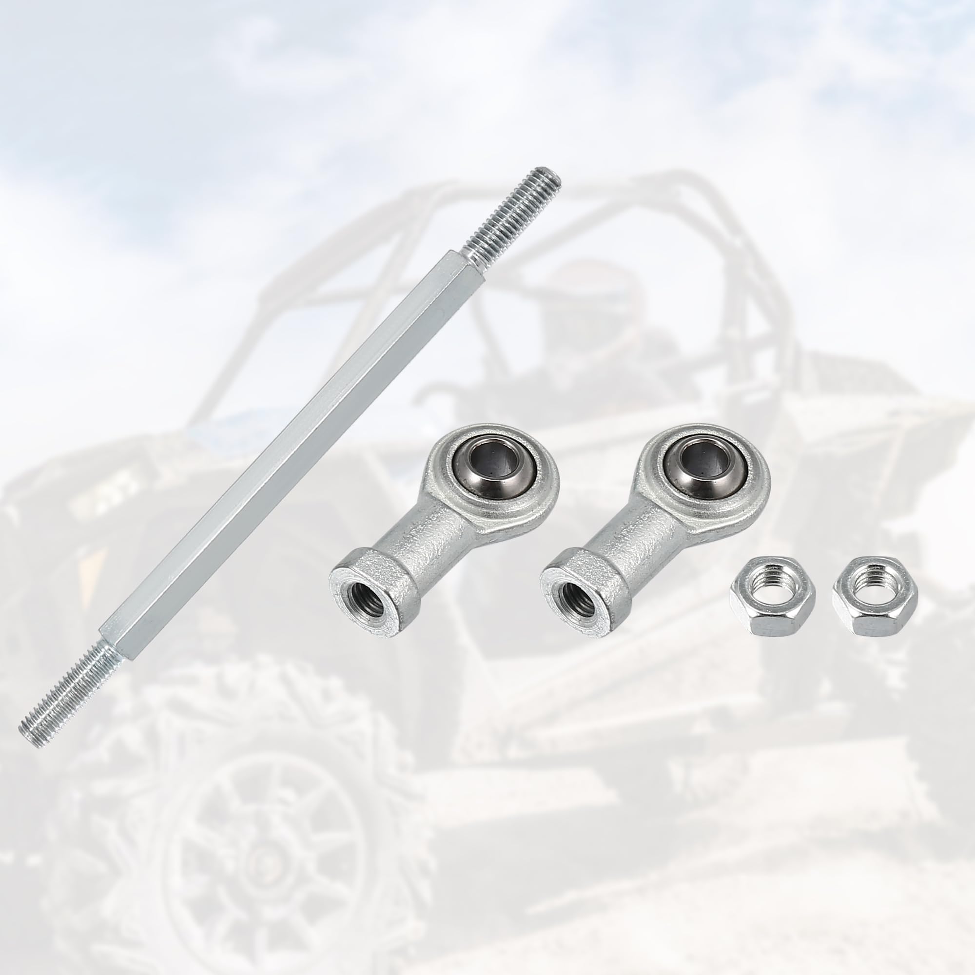 Motoforti 2-Pack 160mm Adjustable Steering Tie Rod Ball Joint with 8mm Hole - Fits 49cc Electric ATV & Go Kart - Silver Tone Steering Suspension Upgrade for Off-Road & Trail Riding