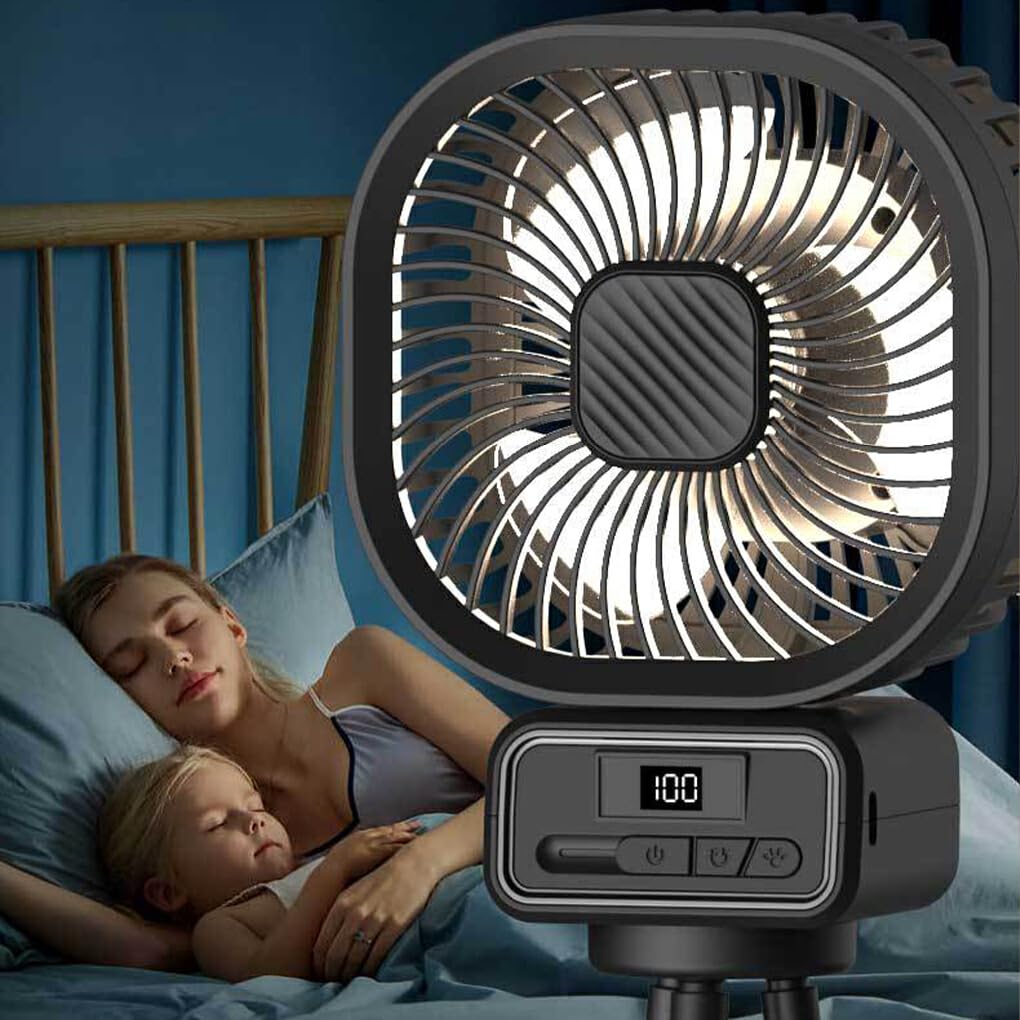 Miduoidn Rechargeable USB Fan - Portable, Lightweight & Durable High-Speed Stroller Fan for Baby, Office, Travel | White with Adjustable Head | Perfect for Strollers, Desks & Outdoor Activities