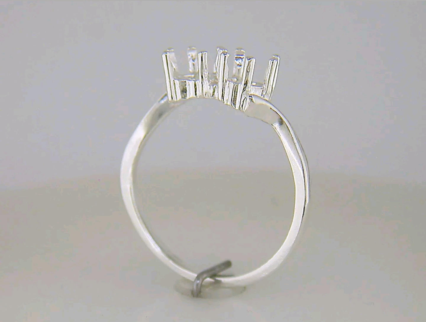 5mm Heart Cut Double Stone Pre-Notched Blank Ring - Solid Sterling Silver or 14kt Gold - Size 7 Shank Setting (163633/143633) - Perfect for Engagement, Wedding, Anniversary & Valentine's Day Gifts