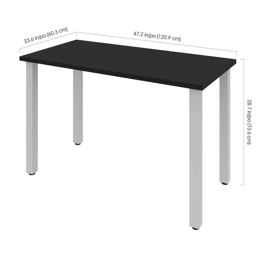 Bestar Universal Table Desk with Square Metal Legs, 48