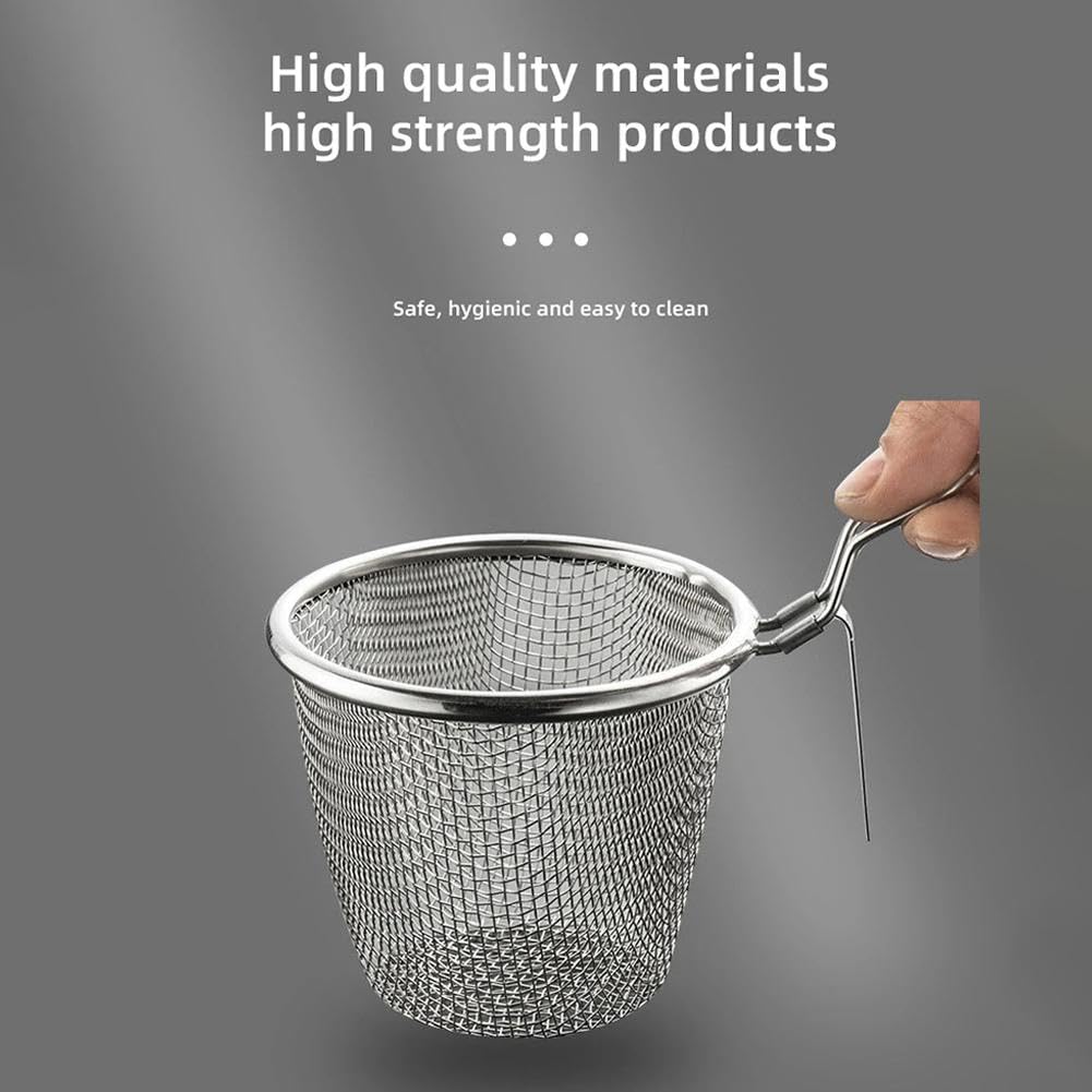 Stainless Steel Mesh Pasta Basket - Boiling Blanching Strainer for Spaghetti, Ramen, Pho & Vegetables - Hanging Noodle Insert - Perfect for Home Cooking & Restaurant Use