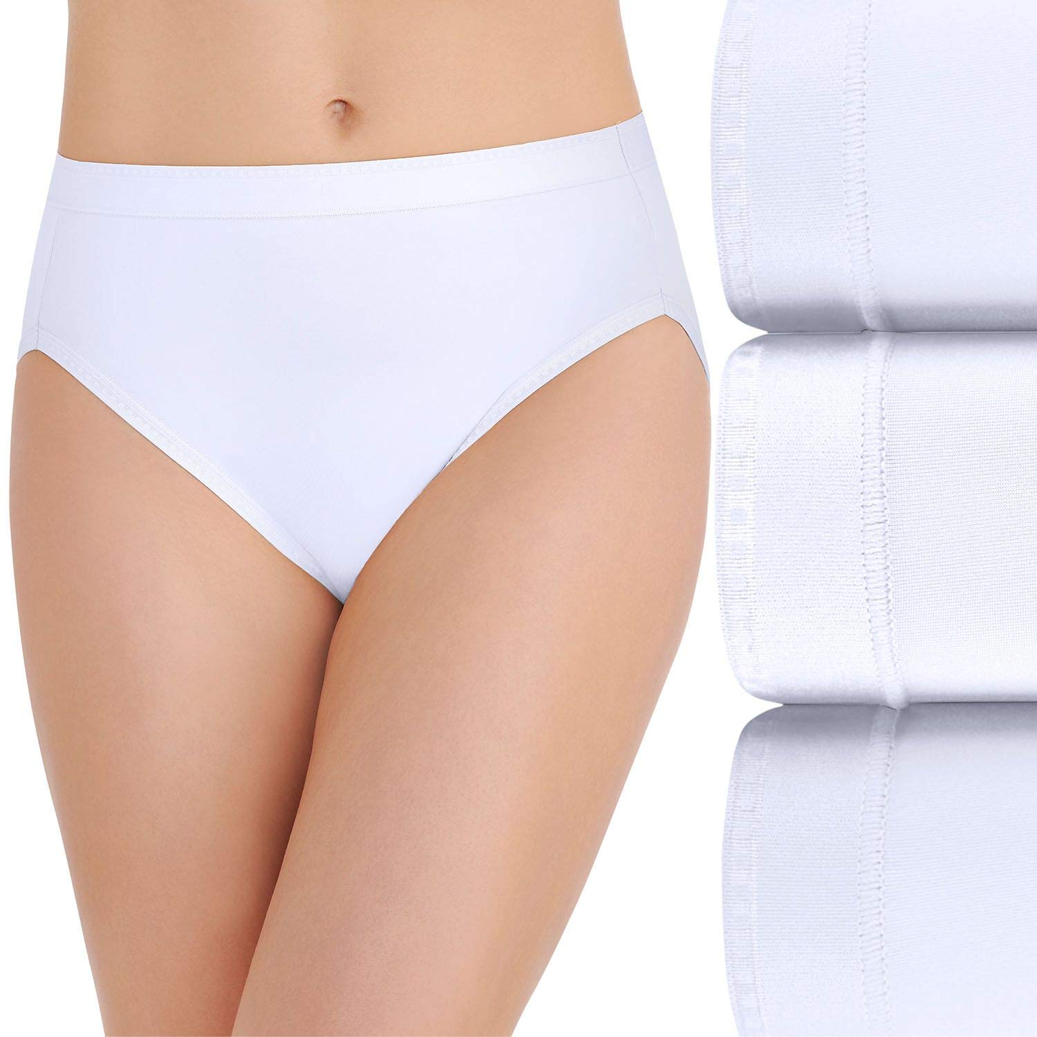 Vanity Fair Women's Comfort Where It Counts Brief Underwear - 3 Pack Soft Cotton Panties for Everyday Wear, Work & Travel