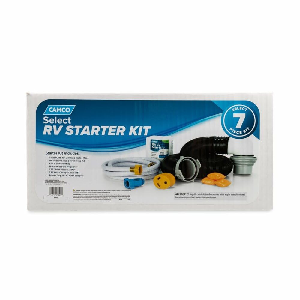 Camco RV Starter Kit Box for 2021 Models - Standard Essential Accessories for Camping & Outdoor Adventures