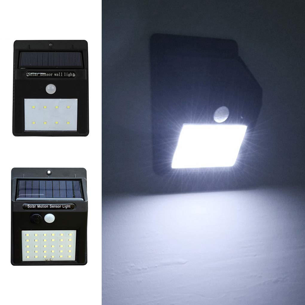 Solar Security Lights Outdoor Wireless Waterproof - Motion Sensor Solar Lights for Front Door, Garden, Pathway - Black (LIHT-SL-SD-SSE19-BL) - Perfect for Home Safety & Landscape Lighting
