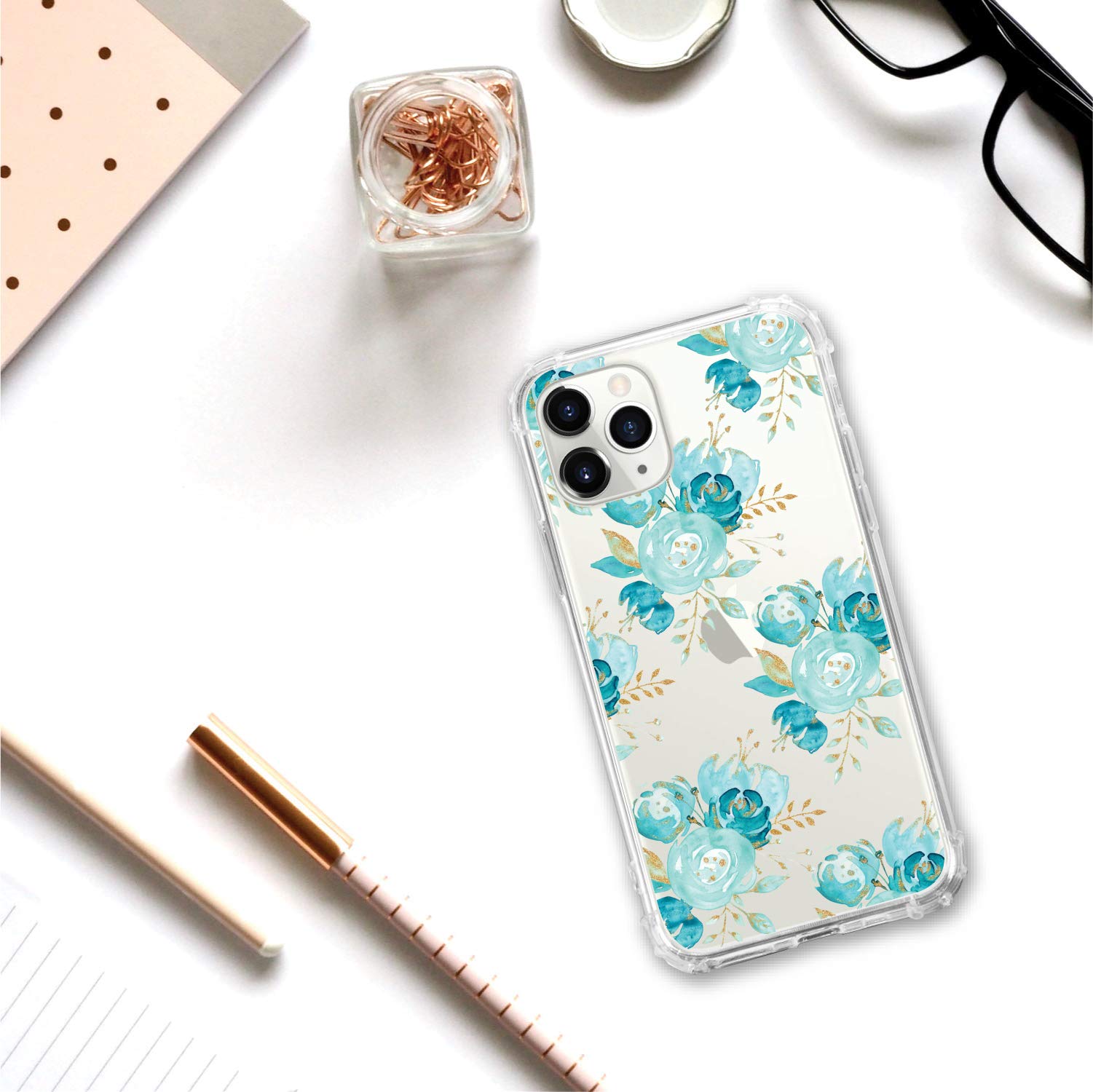 OTM Essentials Clear Tough Edge Phone Case for iPhone 11 Pro - Slim Protective Cover with Petite Floral Design | Perfect for Everyday Use, Work & Travel Protection