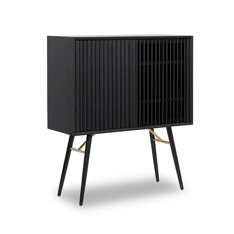 ASLOG 90cm Tall Sideboard Cabinet - Modern Black Buffet Storage for Dining Room & Living Room | Perfect for Home Organization & Stylish Decor