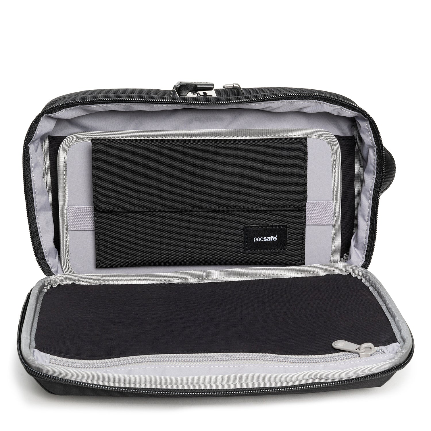 Pacsafe RFIDsafe™ RFID Blocking Travel Pouch - Secure Credit Card Holder for Wallet, Passport & Electronics - Perfect for Airports, Commuting & Anti-Theft Protection