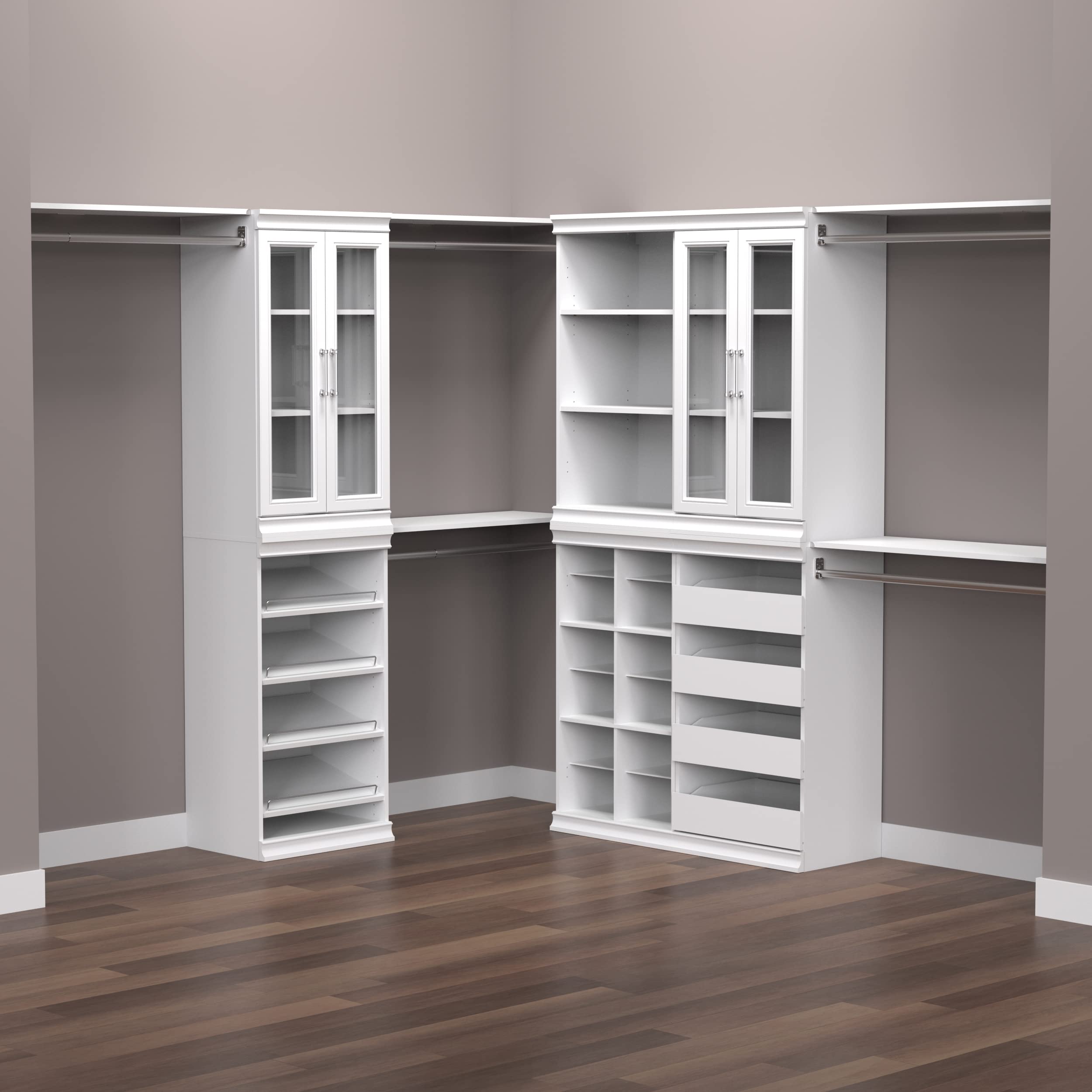 ClosetMaid 4-Drawer Modular Storage Unit - Wooden Closet Organizer with Stackable Design, Full Backer & Decorative Trim - White | Perfect for Bedroom, Closet & Home Organization