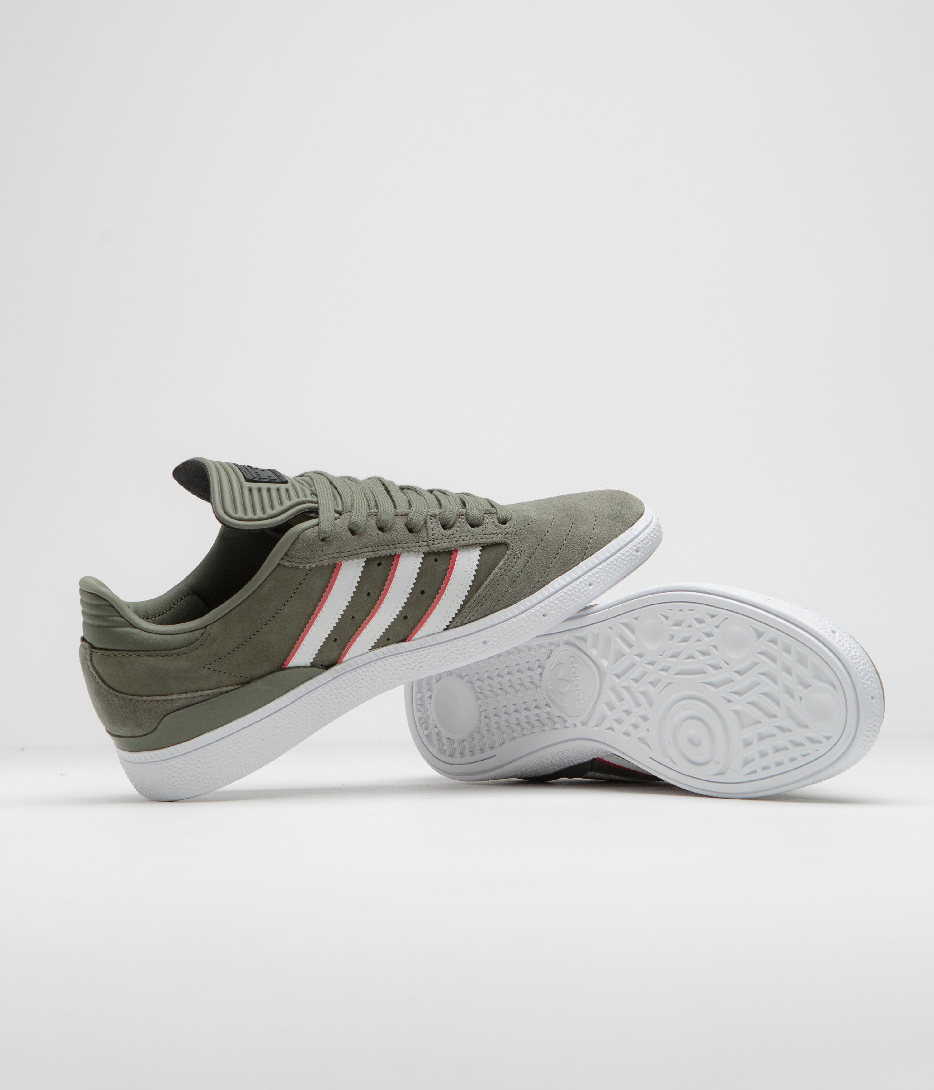 Adidas x Dan Mancina Busenitz Sneakers - Olive Strata/Red/FTWR White - Men's Skateboarding Shoes for Street Style & Urban Fashion
