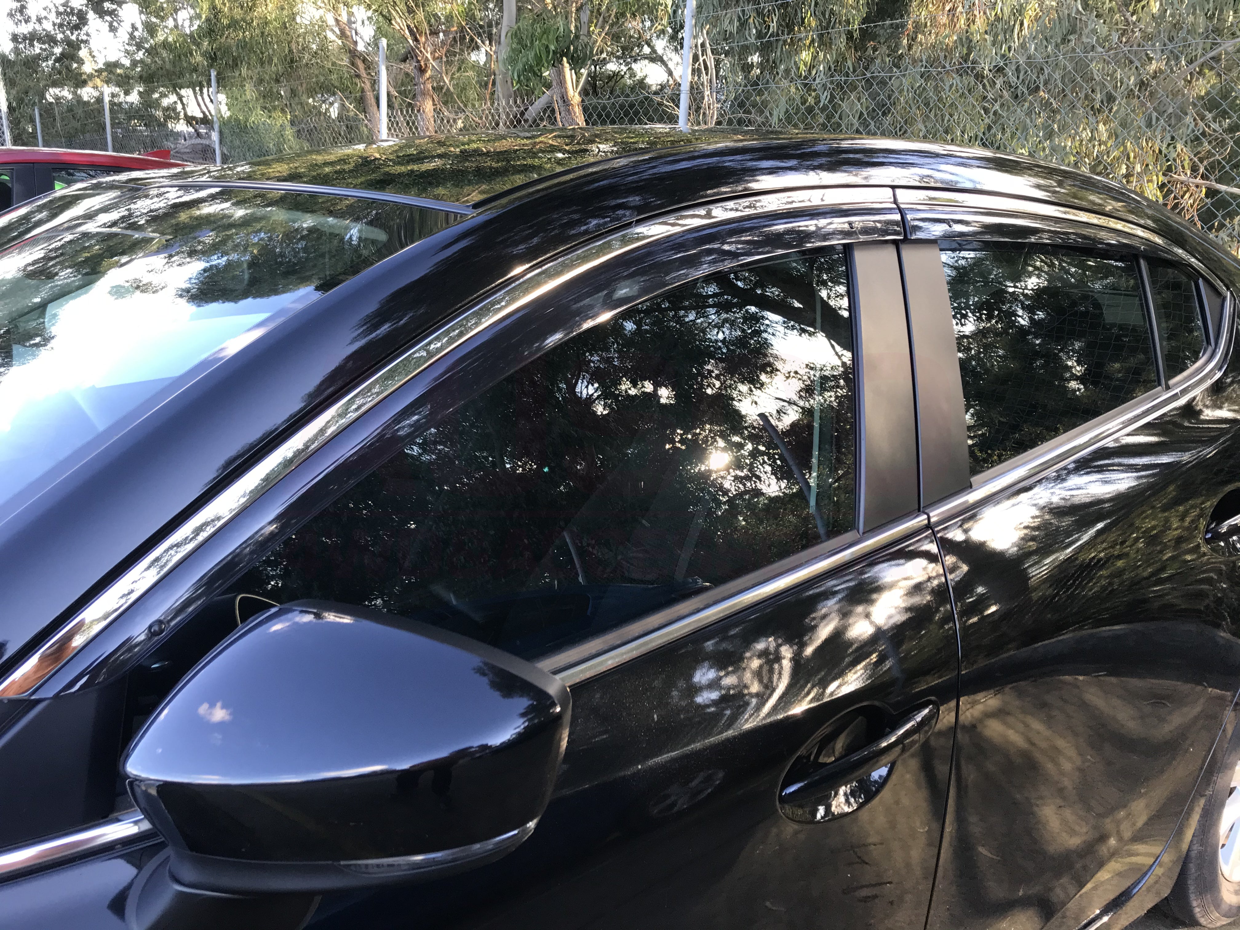 Premium Stainless Steel Window Deflectors for Mazda 3 BM BN Series (2013-2019) - Sedan & Hatchback - Rain Guards & Wind Noise Reduction - Perfect for All-Weather Protection & Highway Driving
