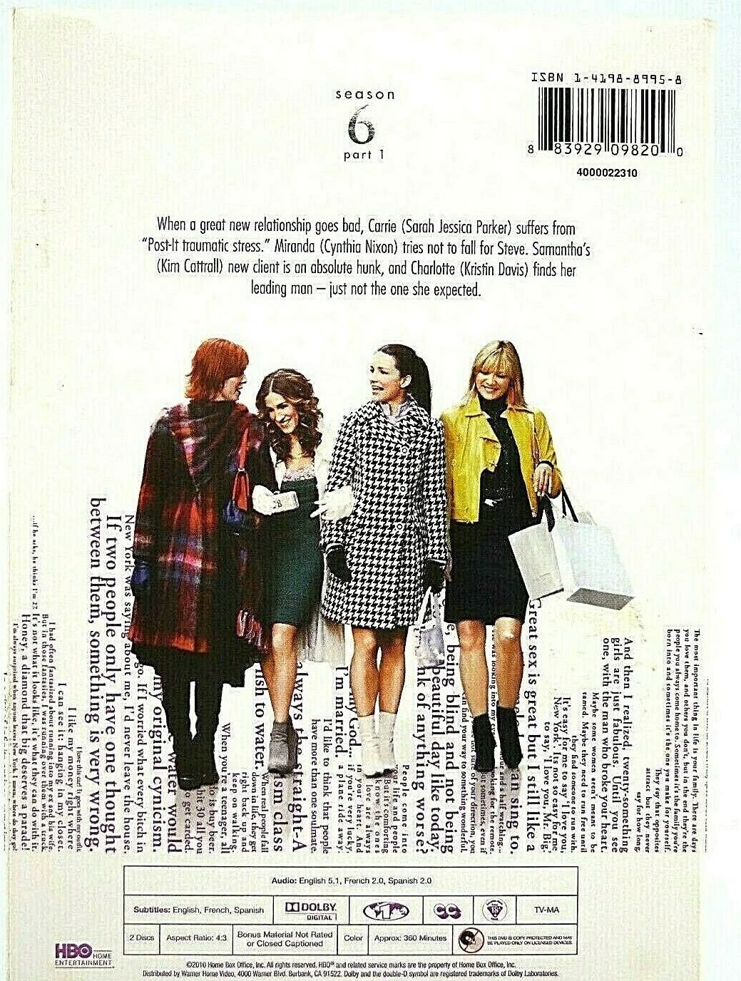 Sex and the City: Season 6 Part 1 DVD - The Final Chapter Begins | Romantic Comedy TV Series | Perfect for Girls' Night In & Carrie Bradshaw Fans