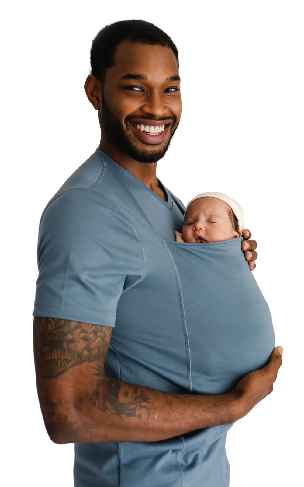 Lalabu Dad Shirt - Hands-Free Baby Carrier for Fathers with Kangaroo Pouch | Safe & Comfortable Newborn Carrier (Up to 15 lbs) | CPSC Certified | Perfect for Bonding, Walks & Daily Activities