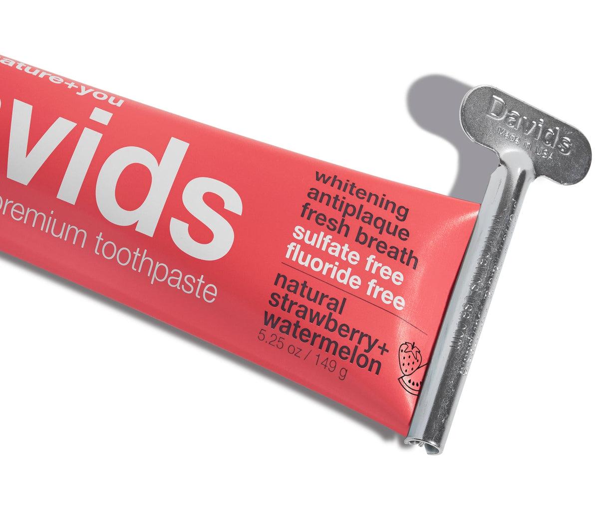 David's Kids & Adults Strawberry Watermelon Toothpaste - Fun & Tasty Fluoride Toothpaste for Children & Adults - Perfect for Family Oral Care & Fresh Breath