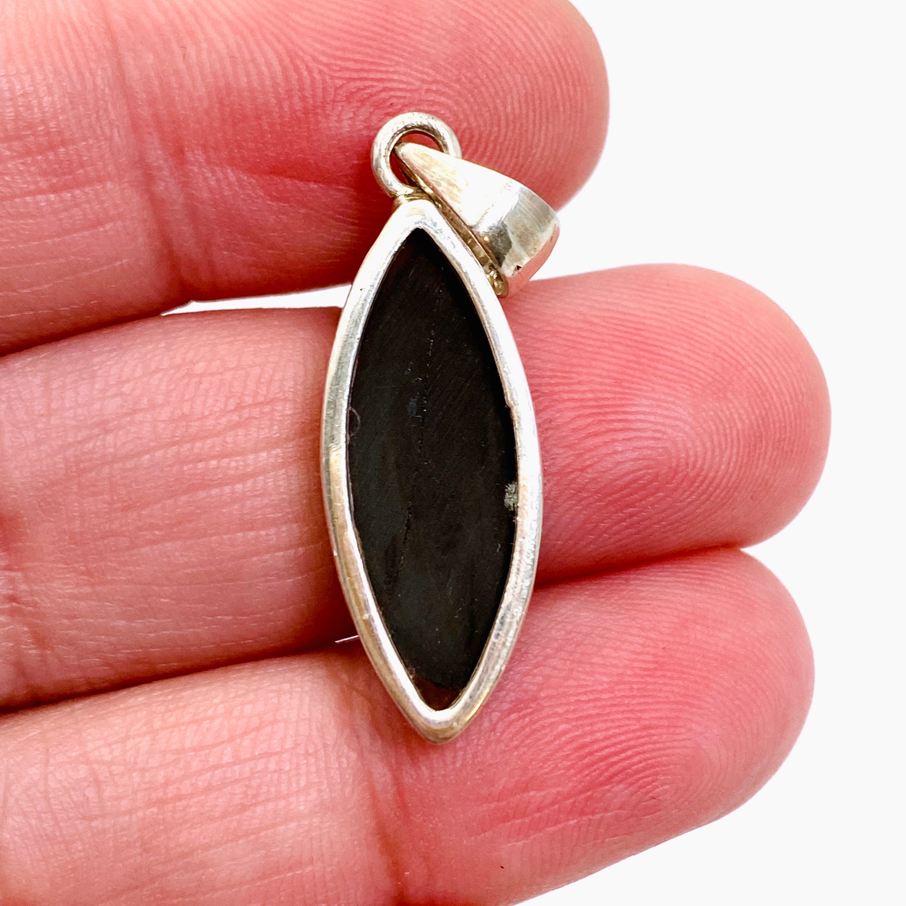 Natural Shungite Marquise Raw Stone Pendant Necklace - Genuine Russian Shungite Jewelry for EMF Protection & Healing | Perfect for Meditation, Energy Cleansing & Spiritual Wellness