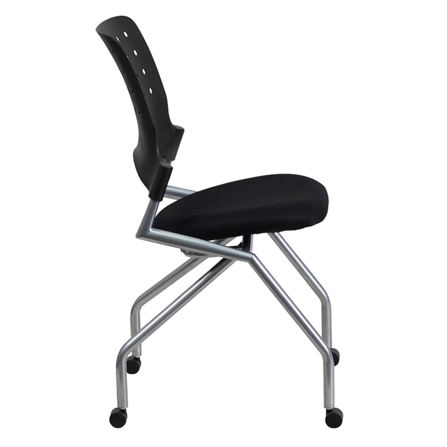 Flash Furniture Galaxy Mobile Nesting Chair with Black Fabric Seat - Stackable Office & Event Chairs for Home, School, Conference & Waiting Rooms