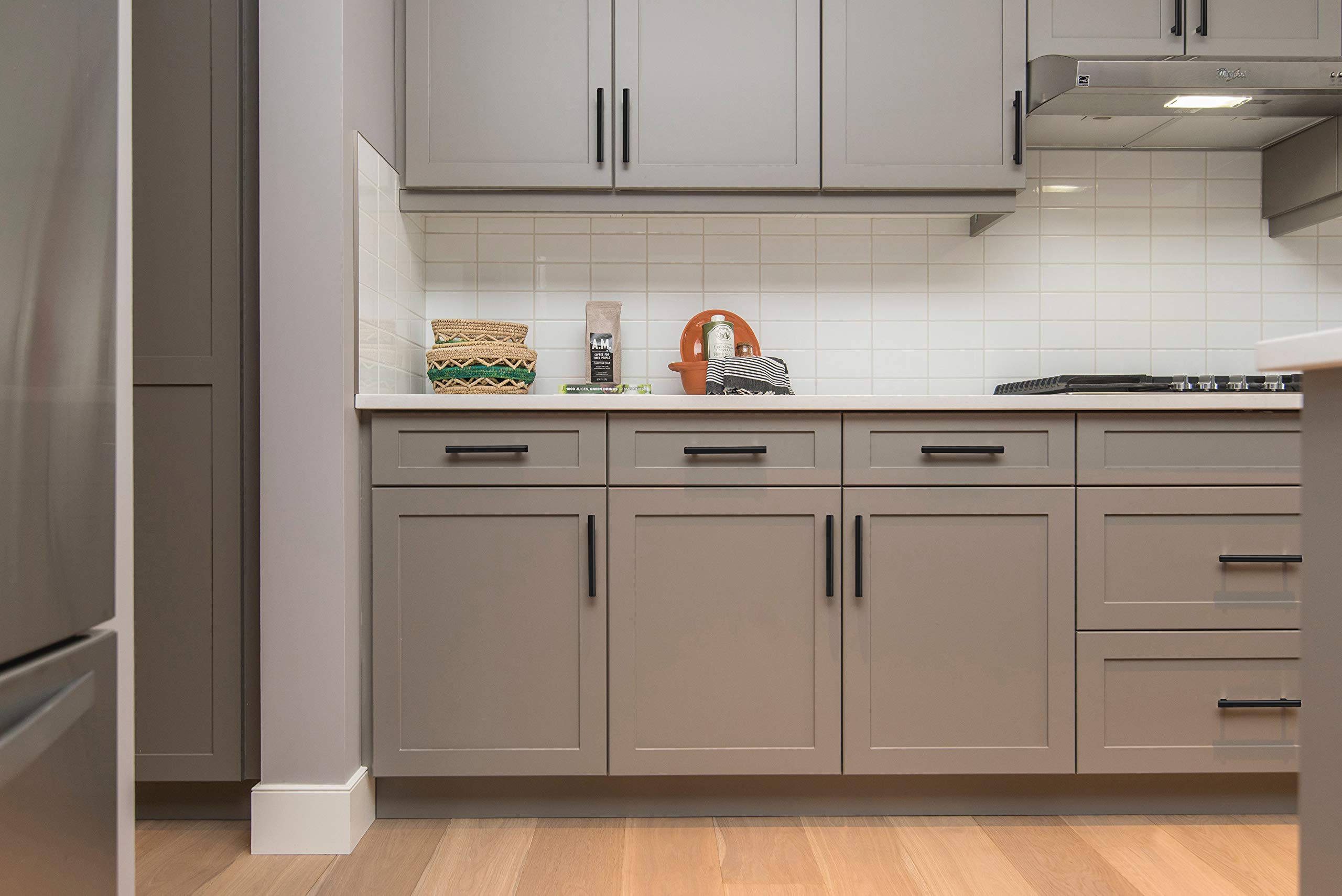 50 Pack 6 Inch Matte Black Stainless Steel Cabinet Pulls - Kitchen Cupboard Handles with 3.75