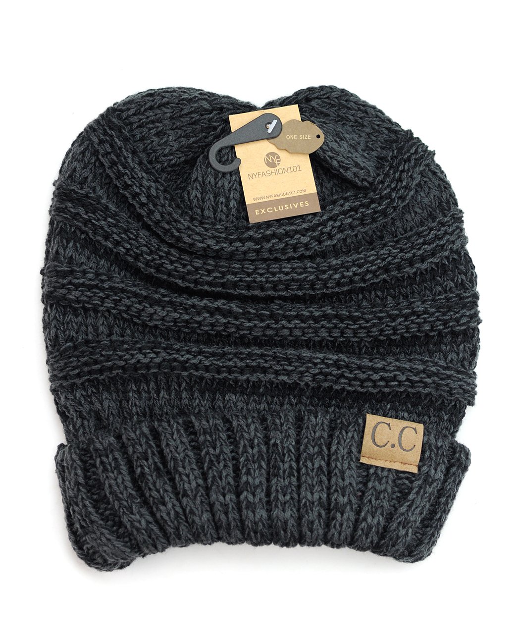 NYFASHION101 Slouchy Wrinkled Beanie Cap - Soft Stretchy Skull Hat for Men & Women - Perfect for Winter, Outdoor Activities & Casual Streetwear Fashion