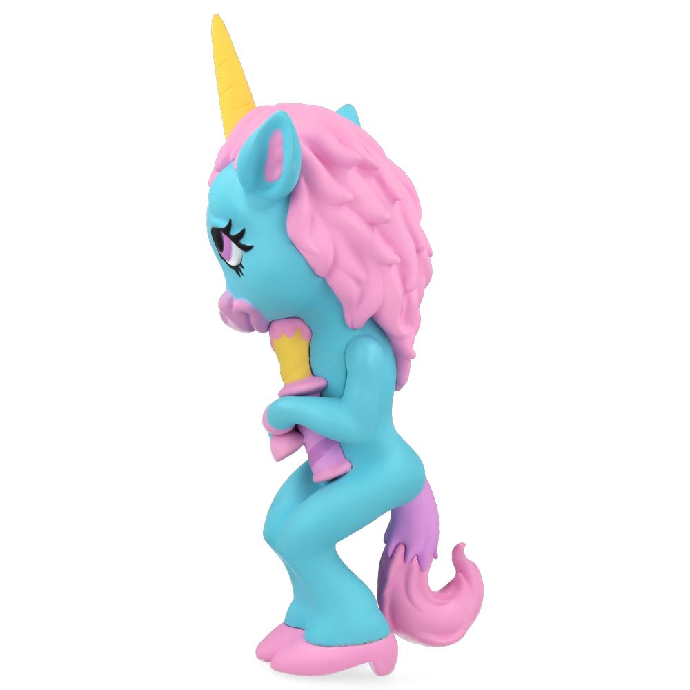 Ron English Forlorn Unicorn Blue Vinyl Art Toy - Collectible Pop Surrealism Figure for Home Decor & Art Display