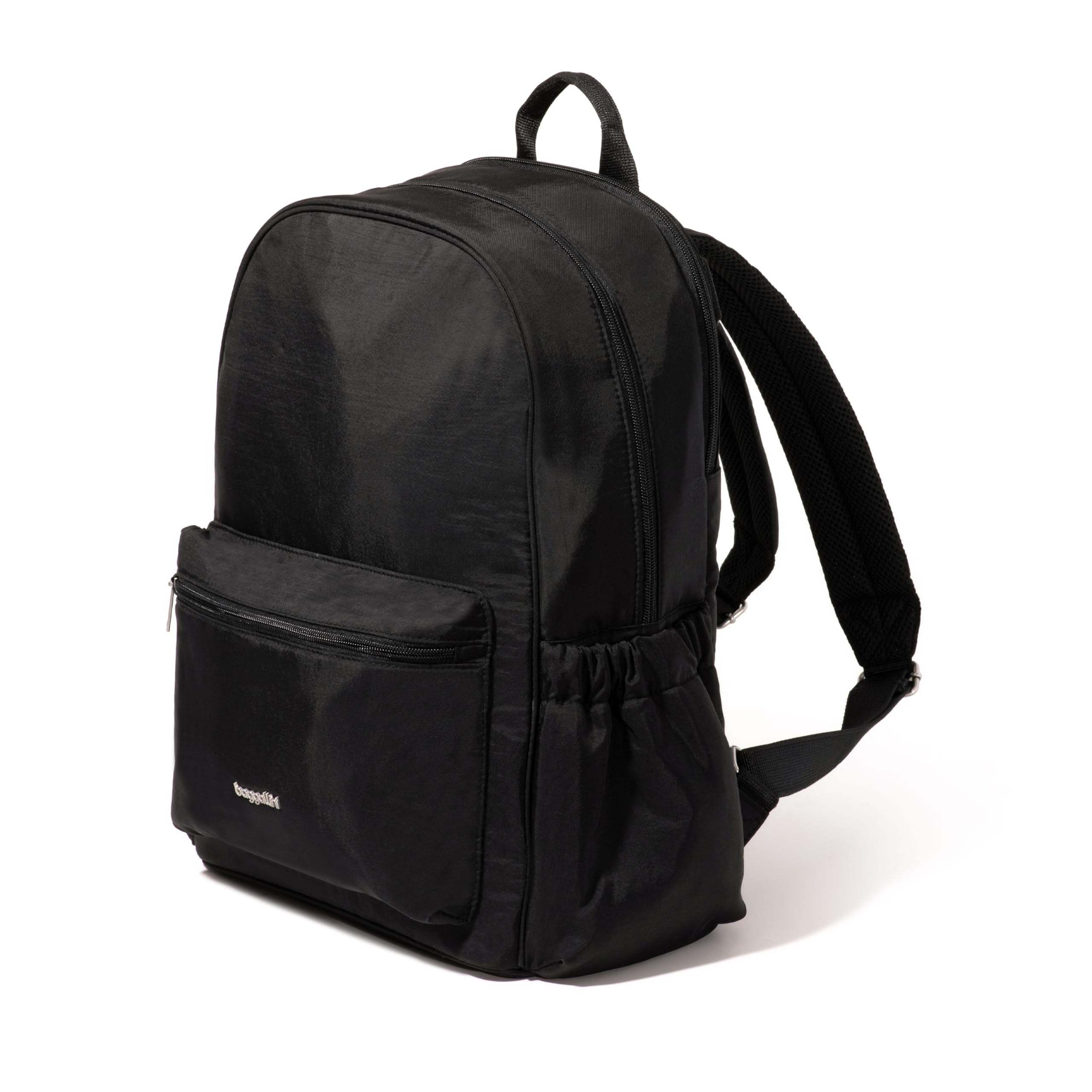 Baggallini Securtex Anti-Theft Laptop Backpack for Women & Men - 15.6 Inch Laptop Compartment - RFID Blocking - Travel & Work Commuter Bag - Black (Perfect for Business Trips, College & Daily Use)