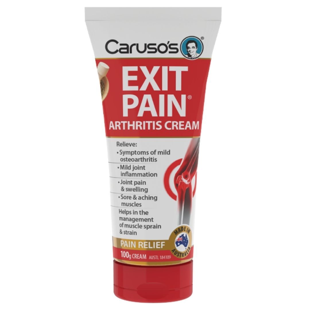 Caruso's Exit Pain Arthritis Cream - Fast-Acting Joint Pain Relief for Knees, Hands & Back - Natural Soothing Formula for Arthritis, Muscle & Joint Discomfort - Perfect for Daily Use & Active Lifestyles