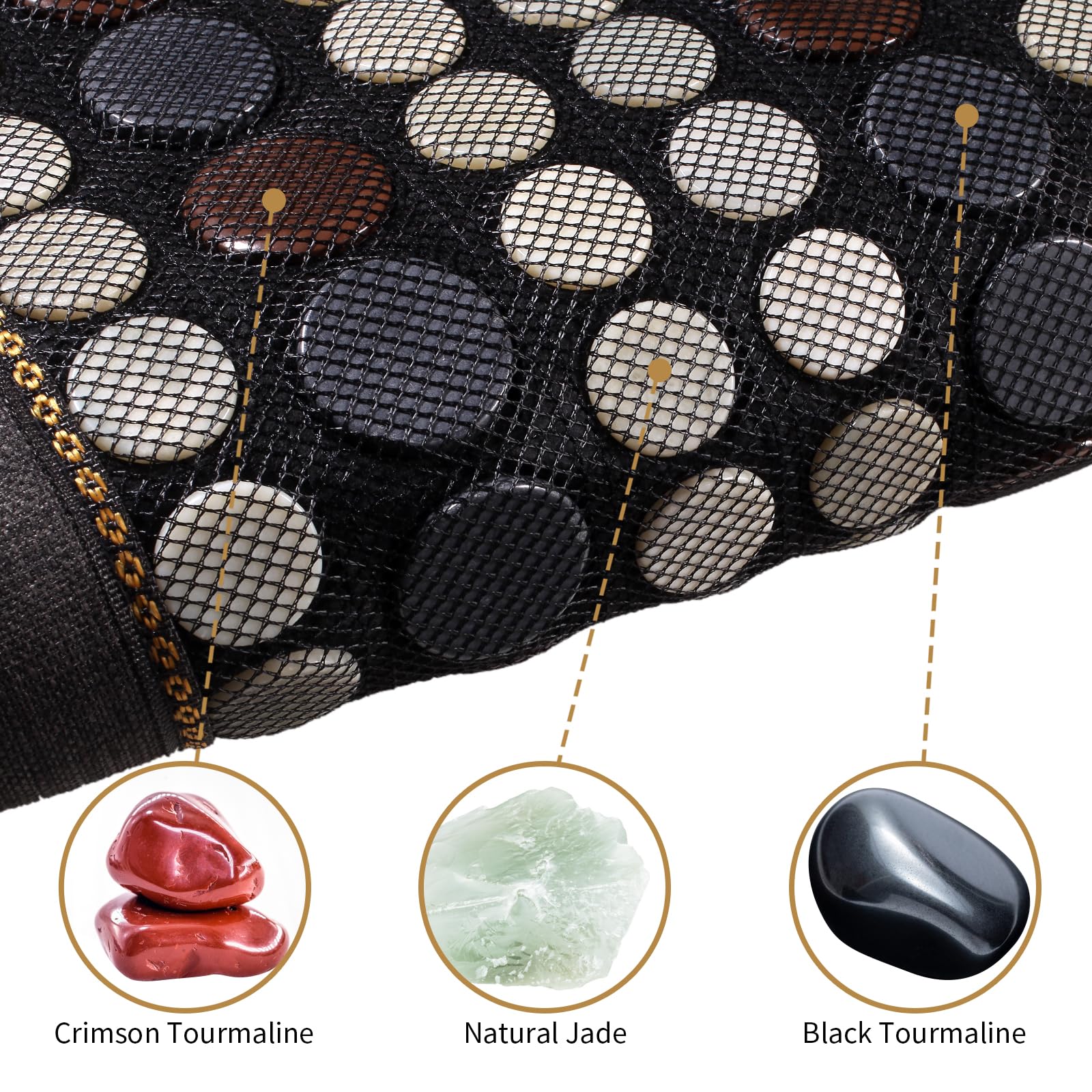 Infrared Heating Pad for Back Pain Relief - Large 52 Jade & 20 Tourmaline Stones Heating Pad for Neck, Shoulders, Back and Abdomen - Auto Shut Off - 23.6